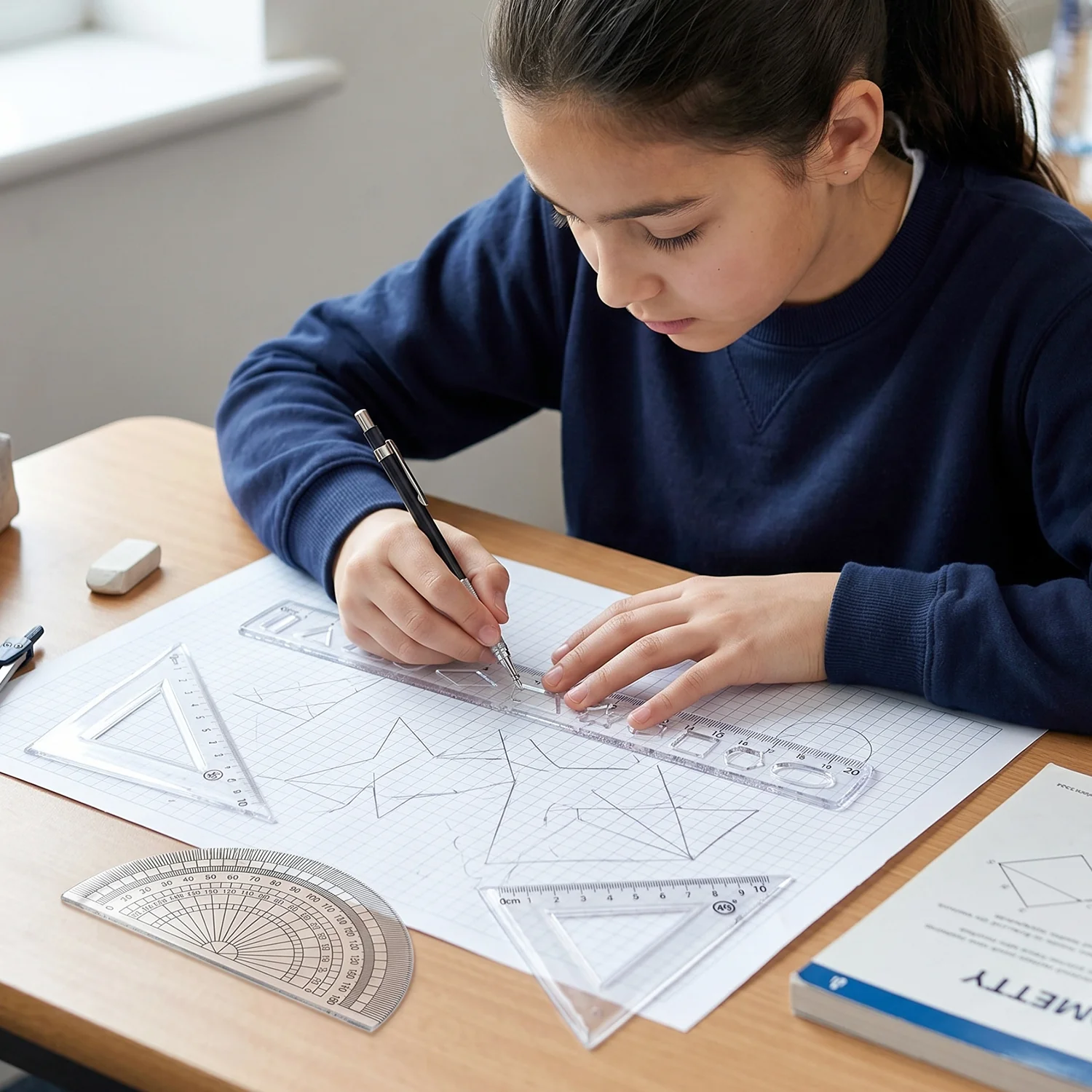 Student Geometry Ruler Set – Accurate 20cm Drawing Tools - Image 4