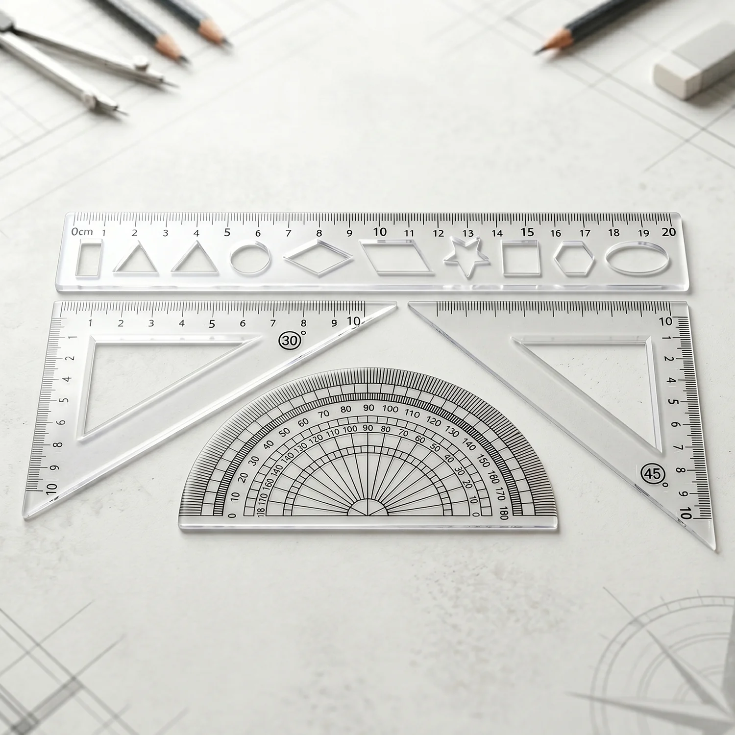 Student Geometry Ruler Set – Accurate 20cm Drawing Tools - Image 7