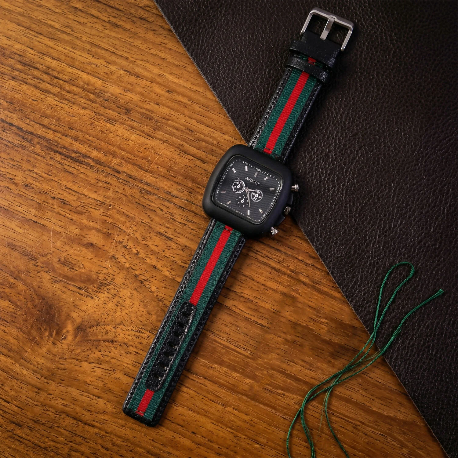 Black Square Dial Analog Watch – Stylish & Durable for Everyday Wear - Image 3