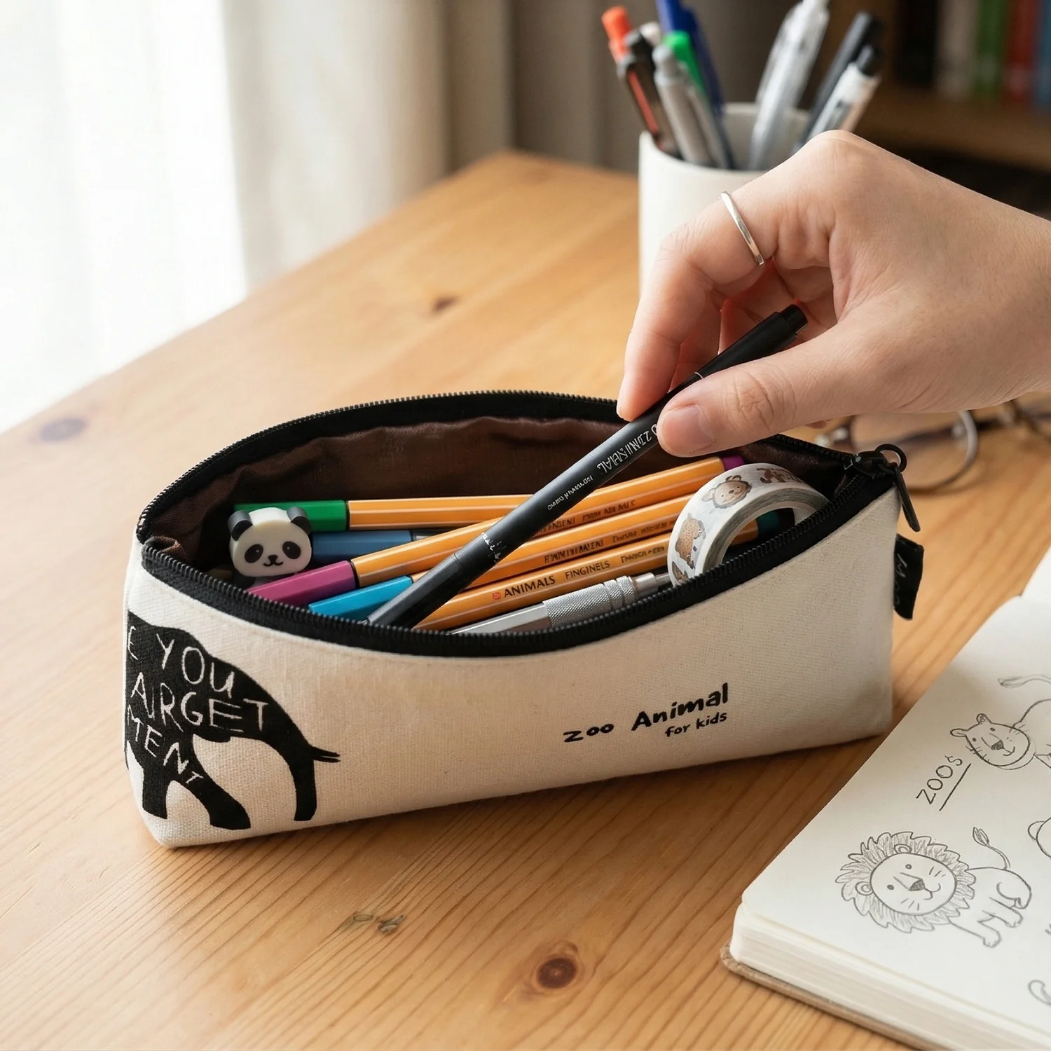 Canvas Pencil Pouch – Multipurpose & Durable Organizer - Image 3