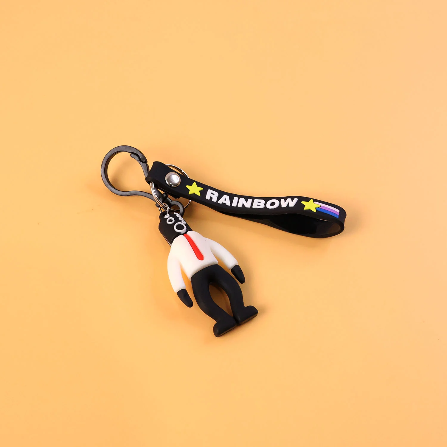 Cartoon Man Keychain – Lightweight with Rainbow Strap - Image 7