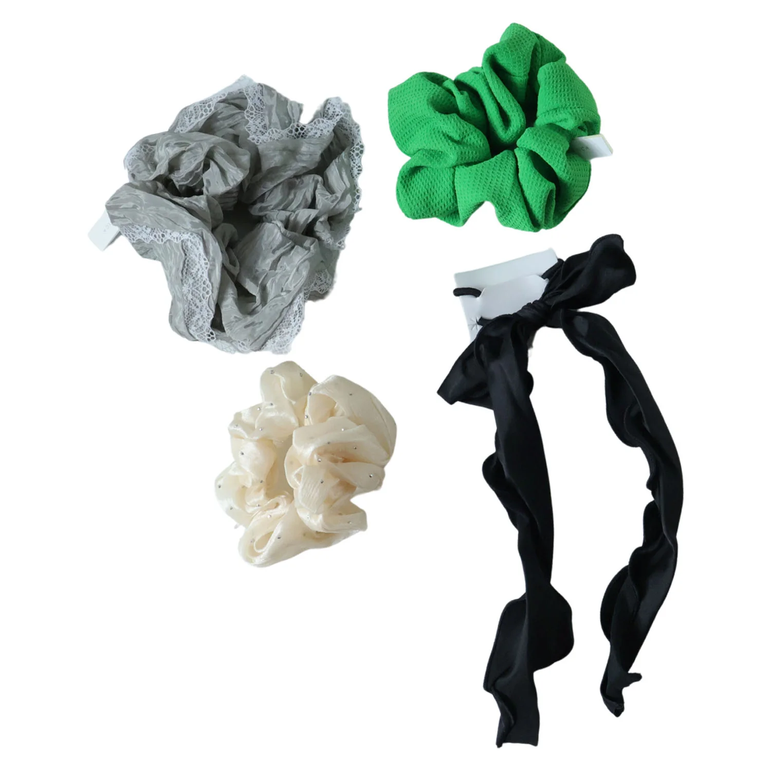 Fabric Hair Scrunchie with Bow Tie – Soft, Stylish Hair Accessory - Image 5