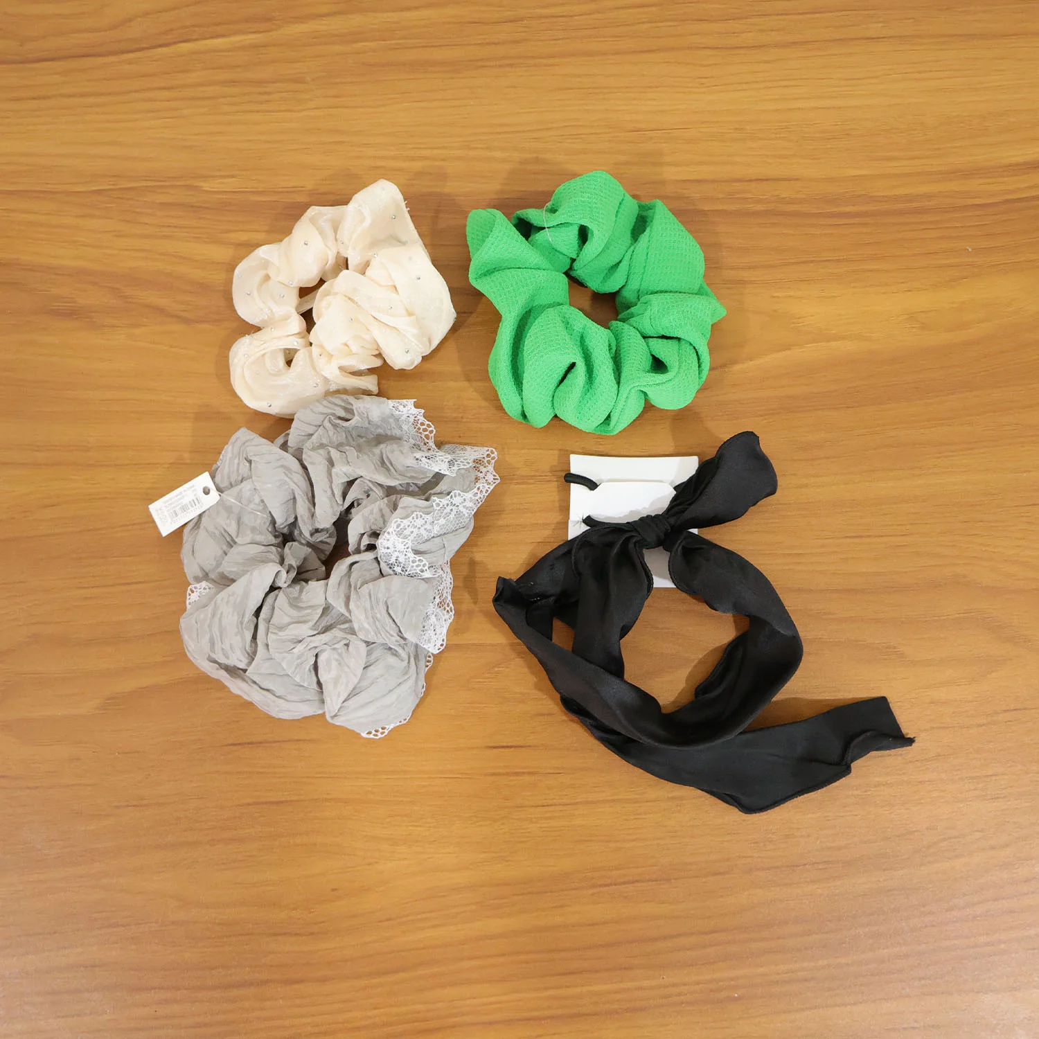 Fabric Hair Scrunchie with Bow Tie – Soft, Stylish Hair Accessory - Image 8