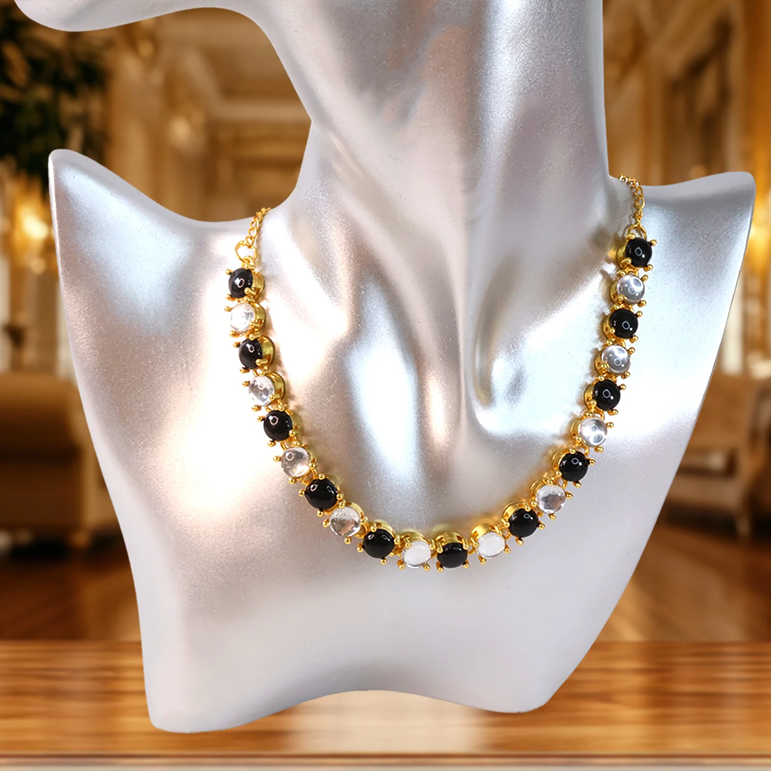 Gold Plated Jewellery Set – Elegant Party Wear Necklace Combo - Image 2