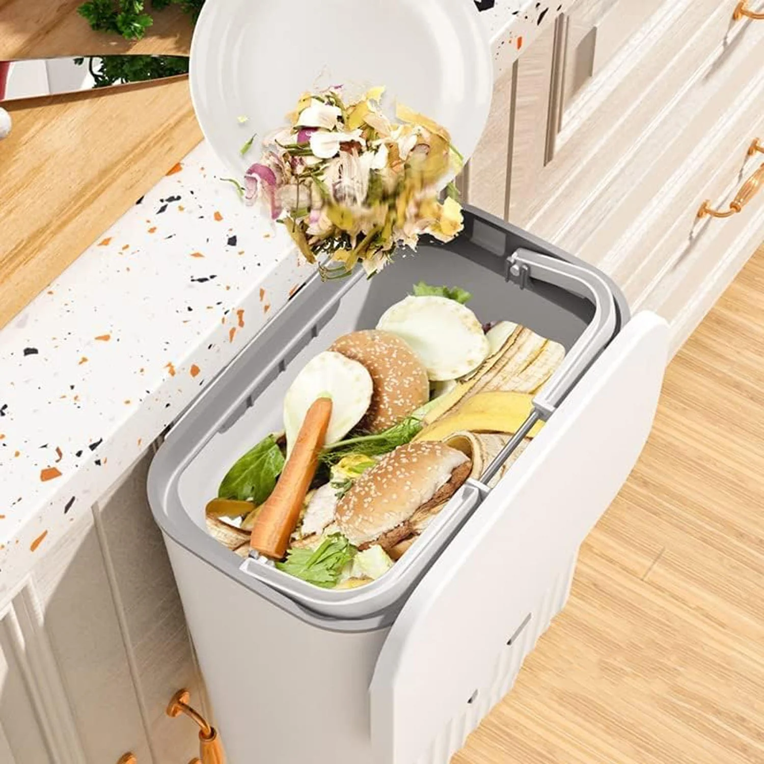 Kitchen Dustbin – Space-Saving Wall Mounted Plastic Bin - Image 3
