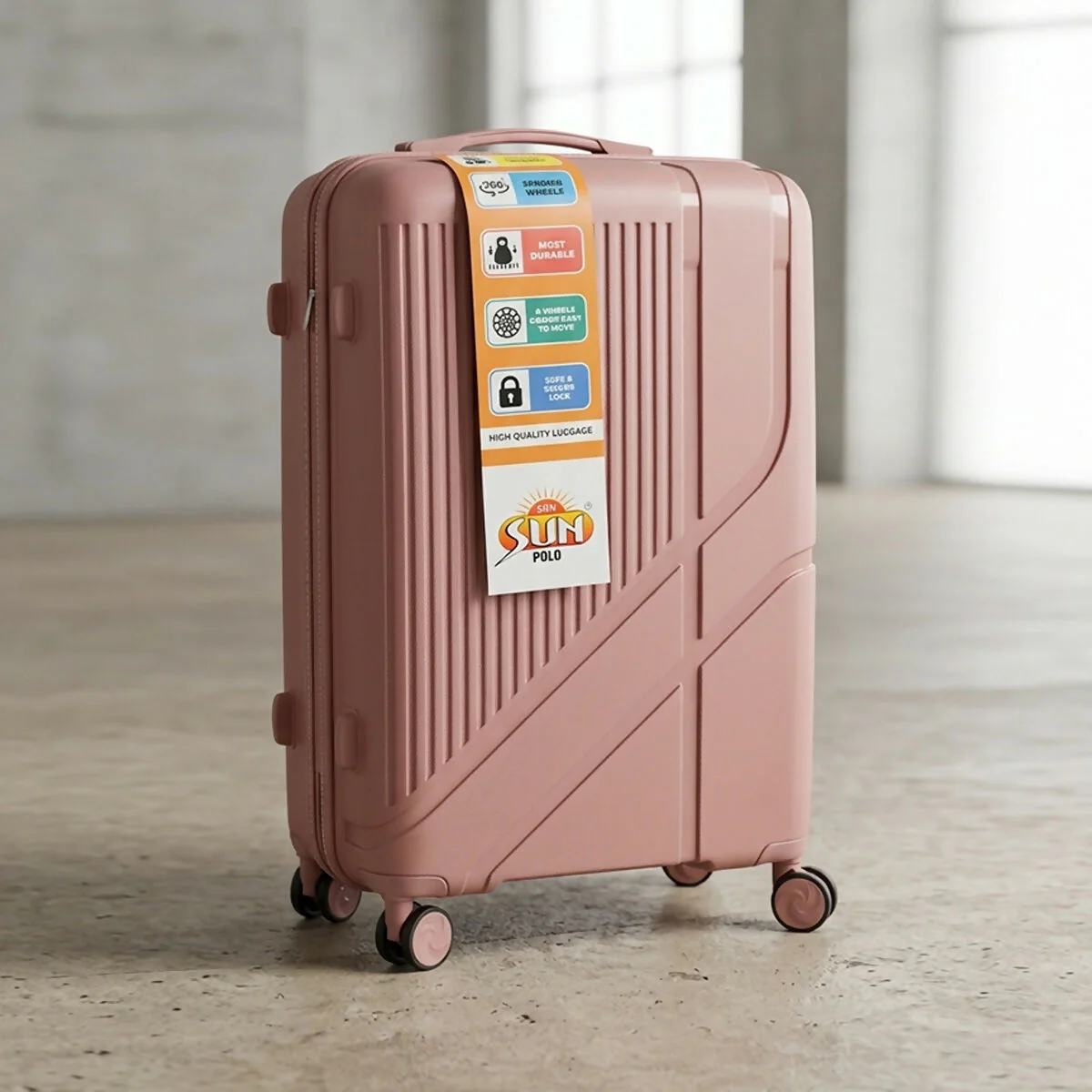 Sun Polo Blue Hard Shell Luggage – Durable & Lightweight Travel Set - Image 4