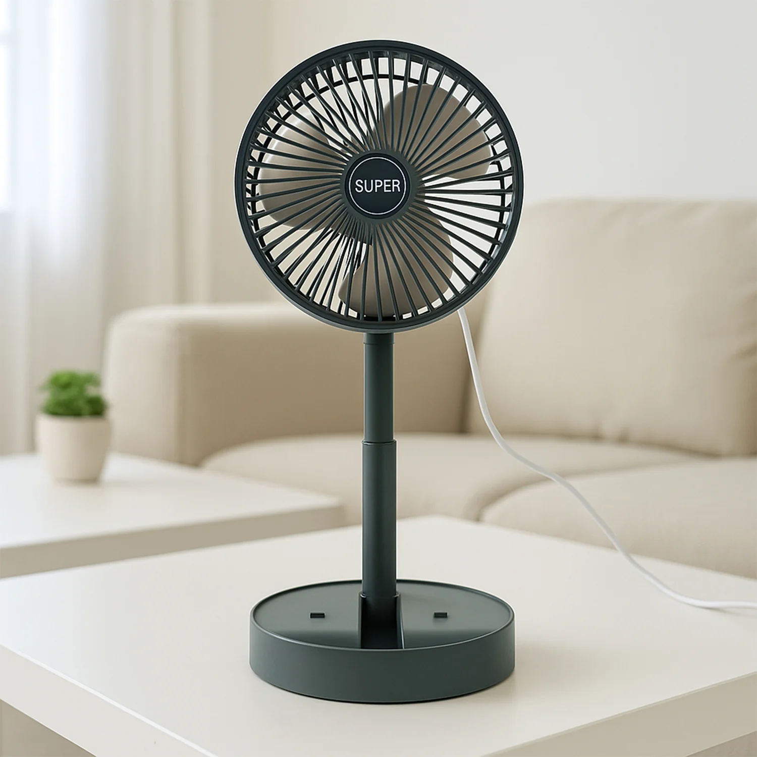 USB Folding Fan – Portable Desk Fan with Adjustable Speed & Phone Holder - Image 3