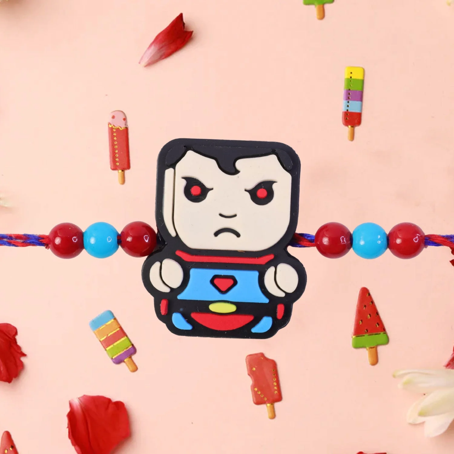 Superhero Cartoon Character Kids Designer Beaded Rakhi for Brother - Image 3