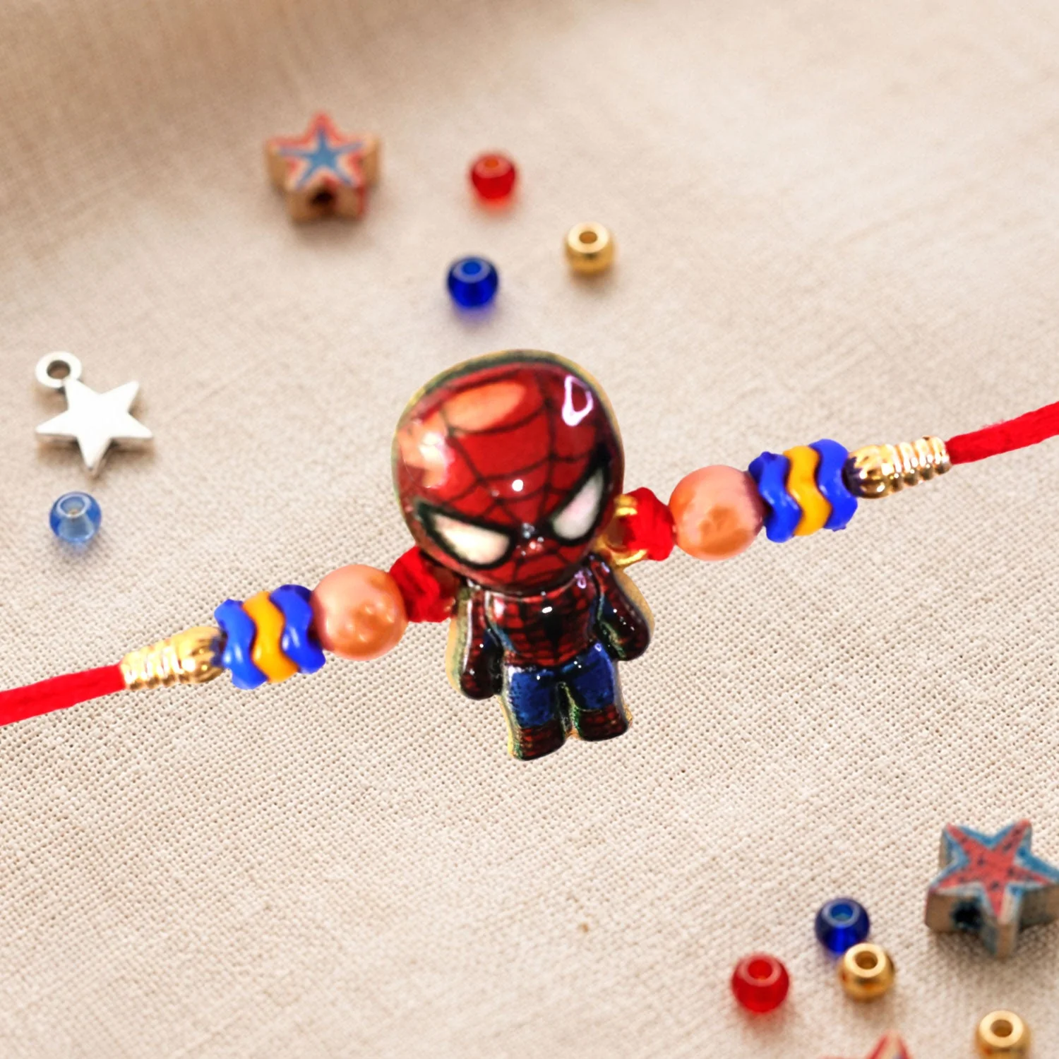 Superhero Character Kids Premium Beaded Designer Rakhi for Brother - Image 2