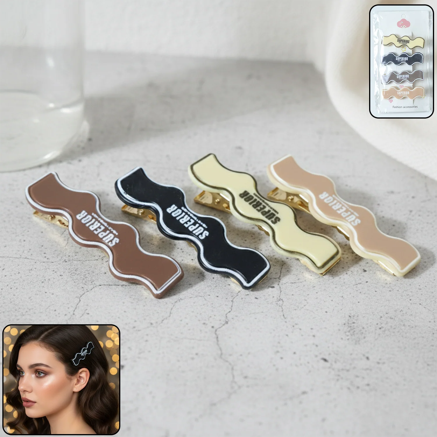 Premium Fashion Hair Clips – Superior Curved Snap Hold Set - Image 2