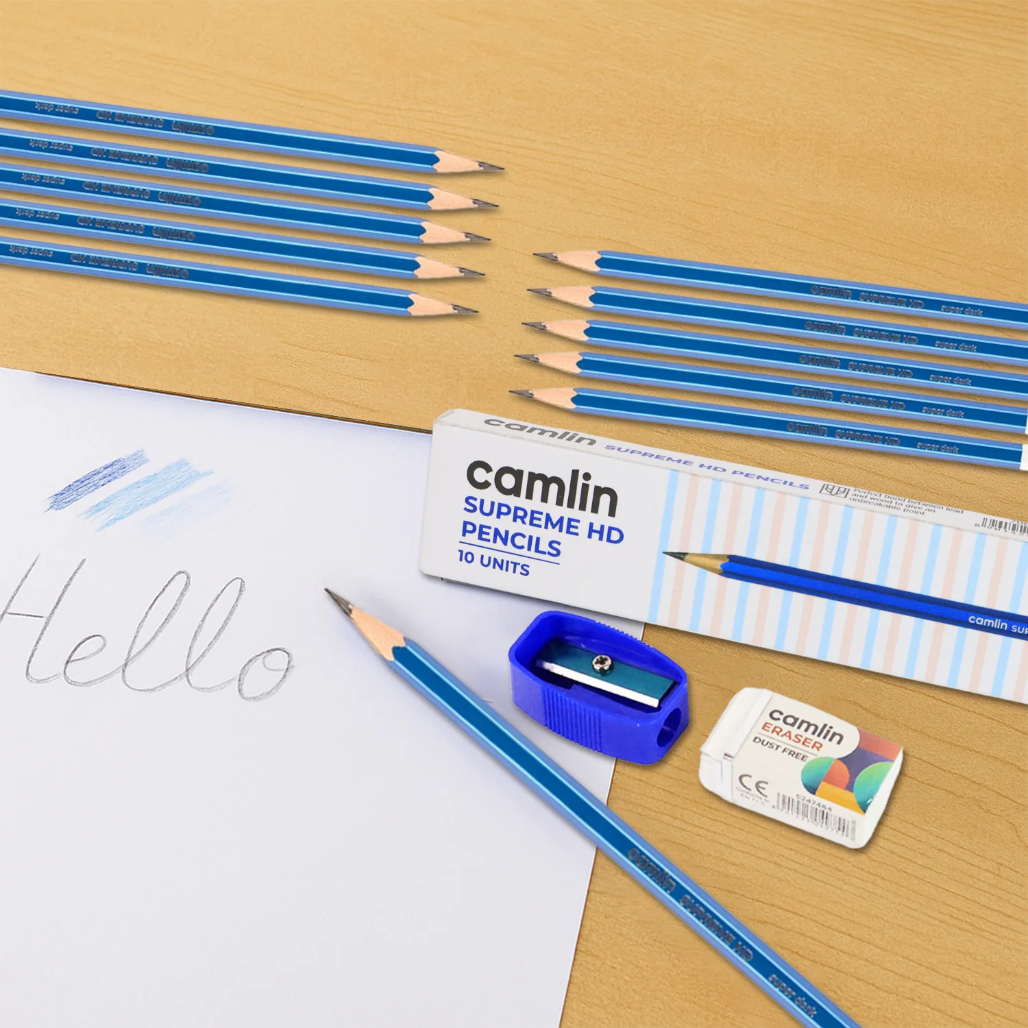 Wooden Pencil with Sharpener & Eraser – Vivid Colors & Smooth Drawing - Image 4