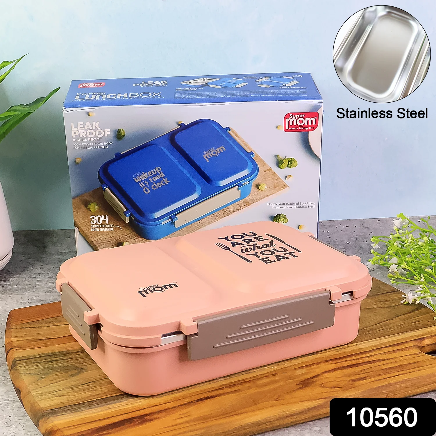 Stainless Steel Lunch Box – 2 Partition Leak-Proof Tiffin - Image 2