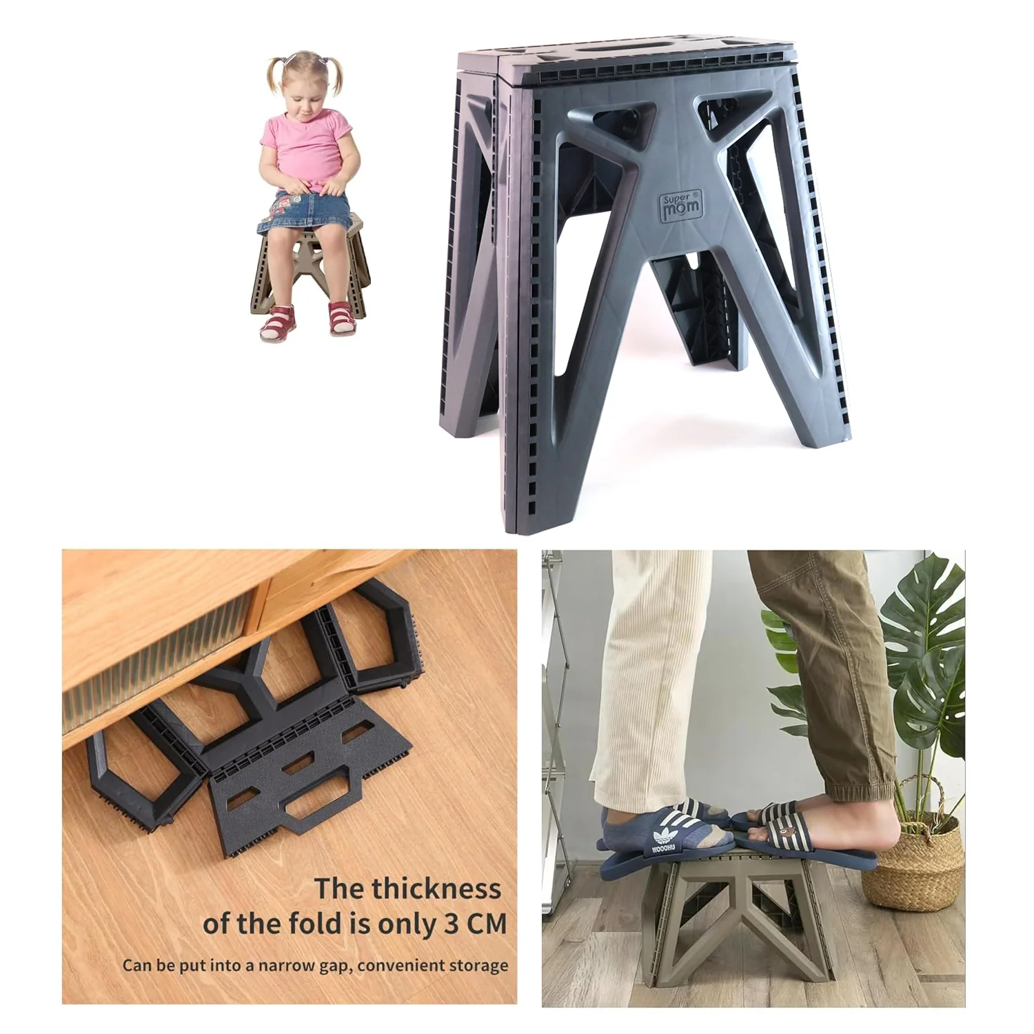 18 Inch Folding Stool – Portable Durable Step & Seating Stool - Image 4