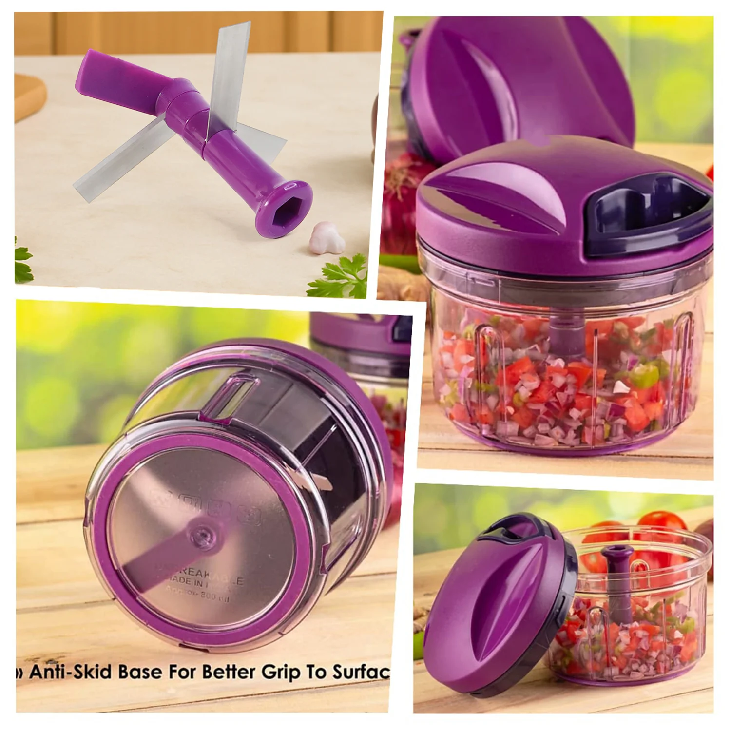 Vegetable Chopper 750ml – Efficient Pull String Cutter - Image 6