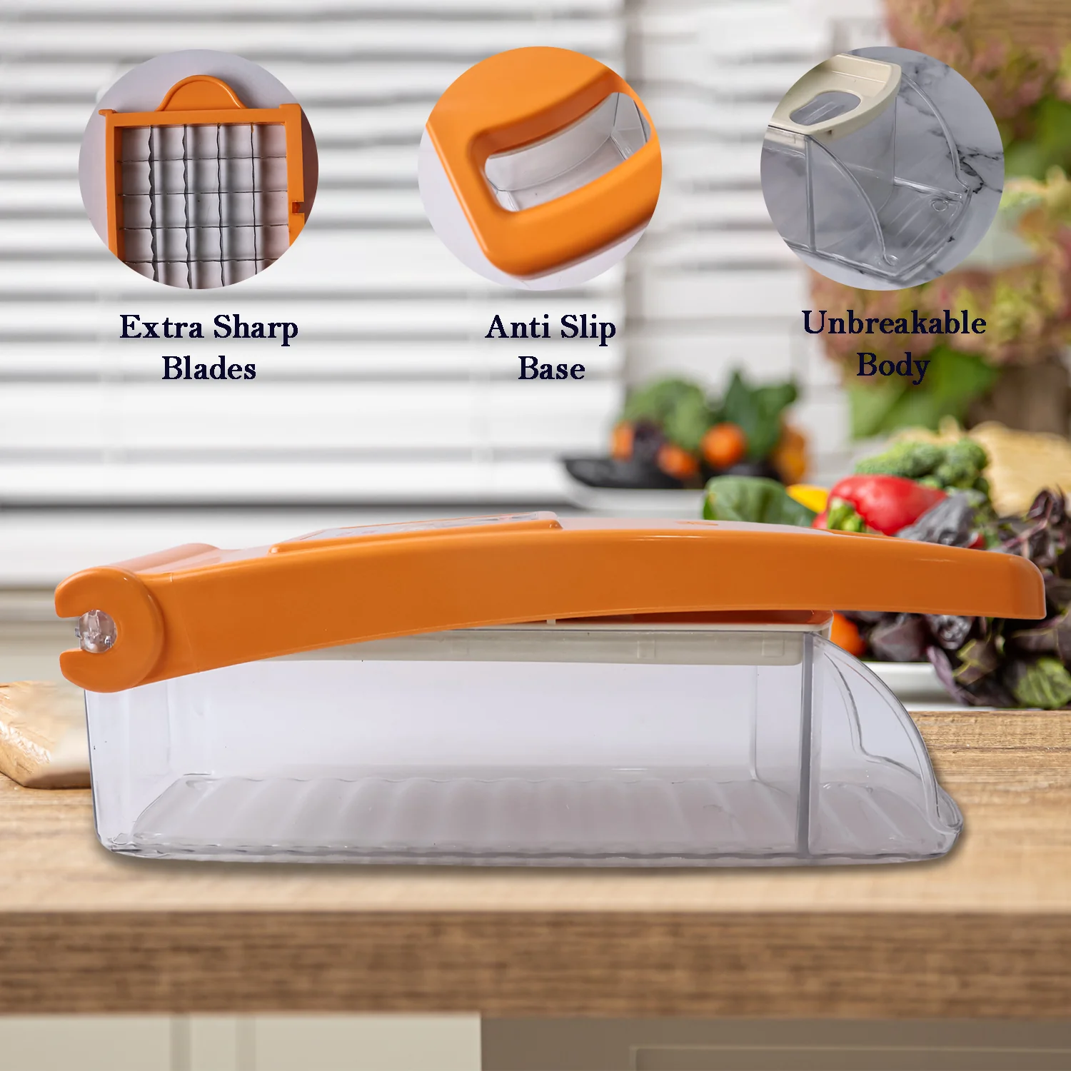 Vegetable & Fruit Chopper – Durable ABS Body with Sharp Blades - Image 4