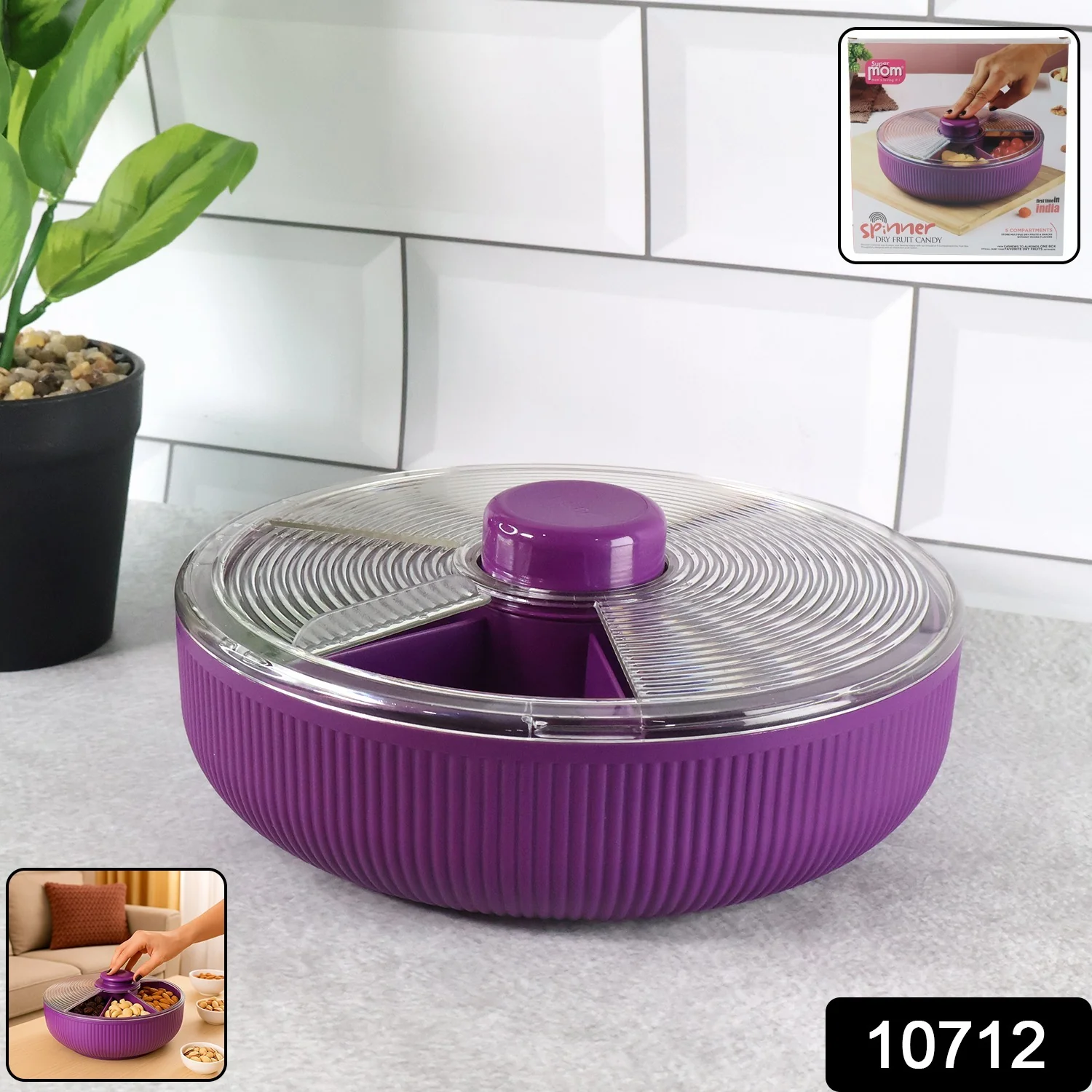 Rotating Dry Fruit Storage Container – Multipurpose Snack Organizer - Image 2