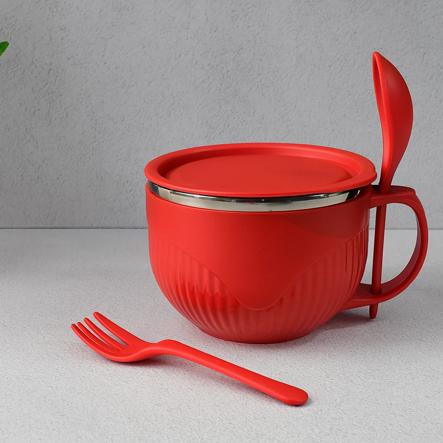 Insulated Soup Bowl 650ml with Lid Handle and Cutlery Set - Image 7