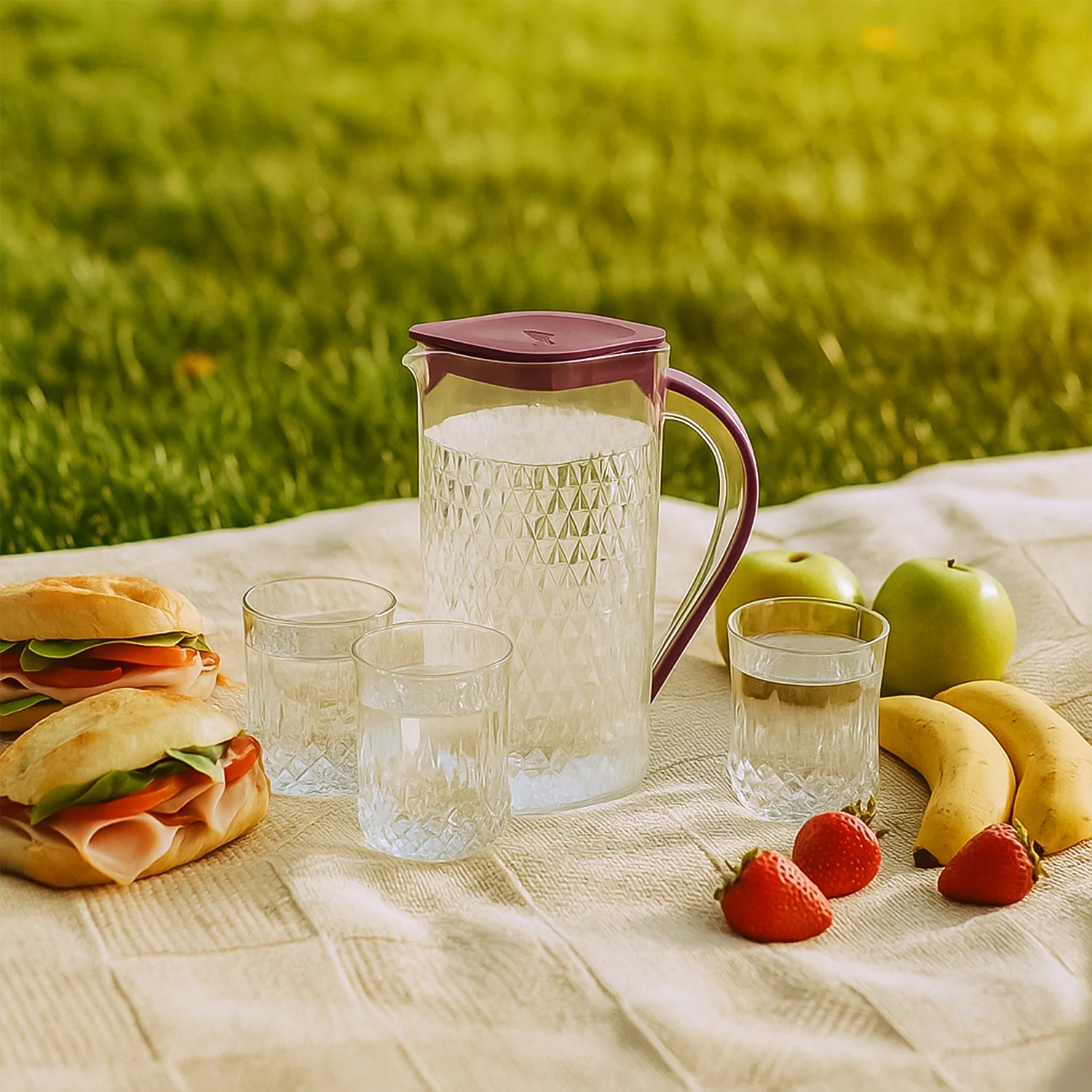 Plastic Jug with Glasses Combo – 5-Piece BPA-Free Serving Set - Image 6