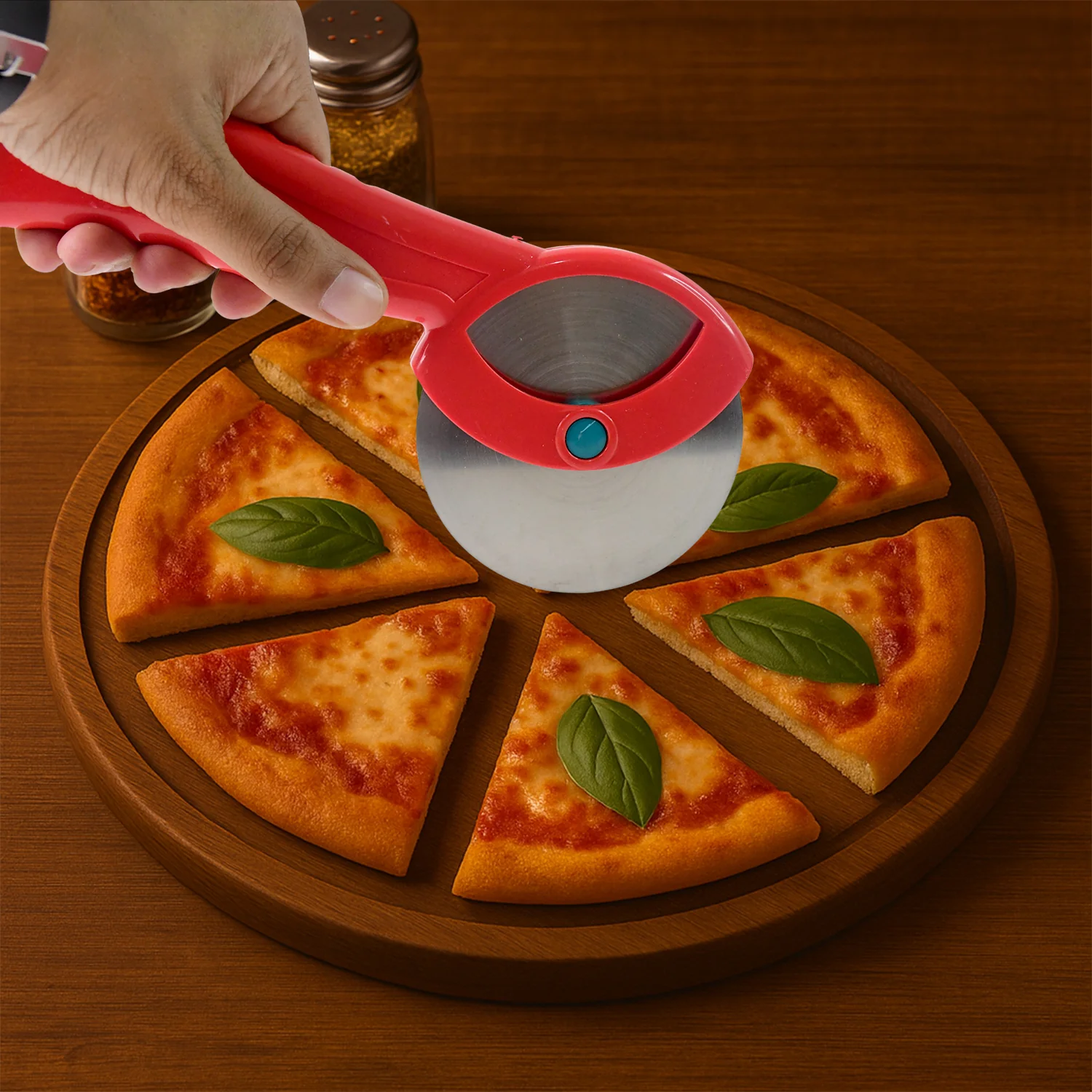 Stainless Steel Pizza Cutter – Ergonomic Grip & Sharp Rotary Blade - Image 4