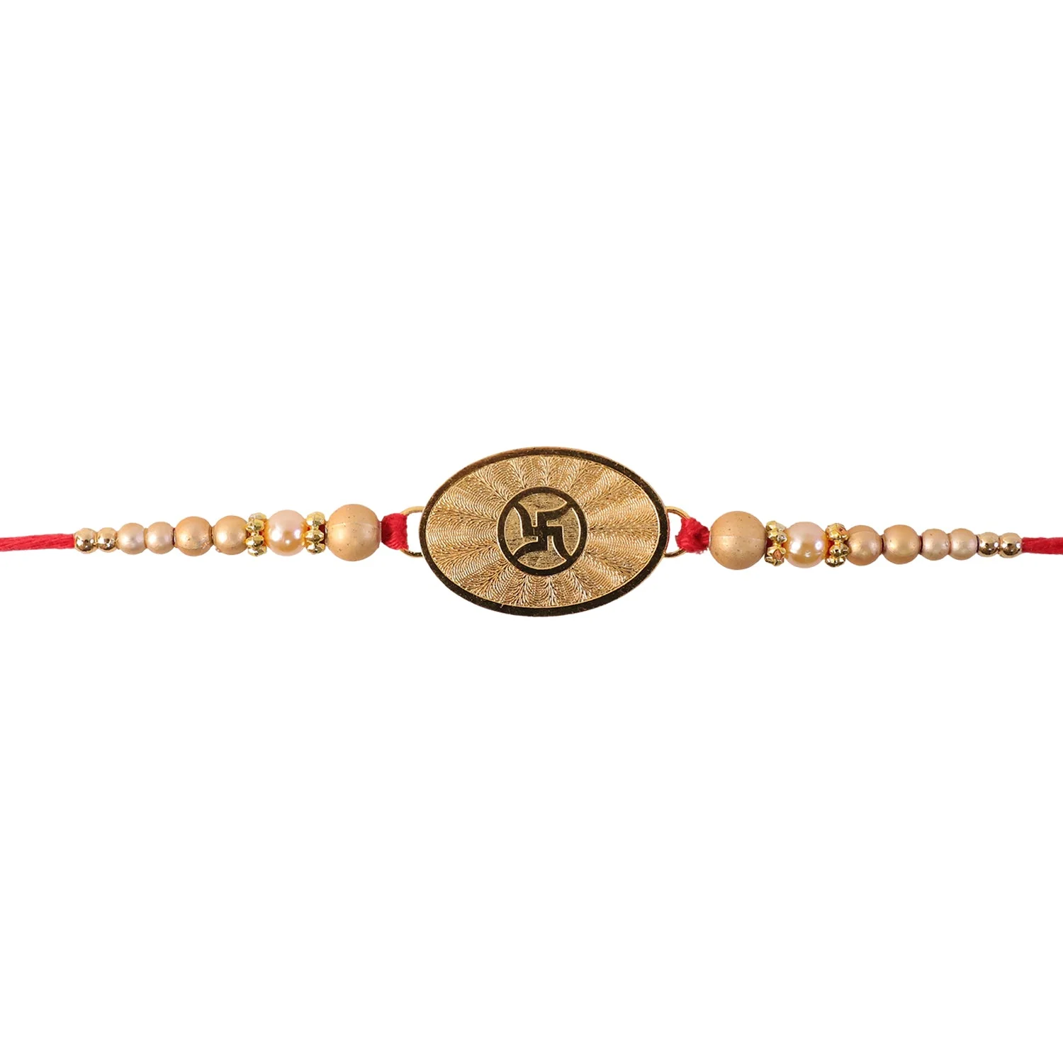 Swastik Symbol Wooden Beaded Premium Designer Rakhi for Brother - Image 5