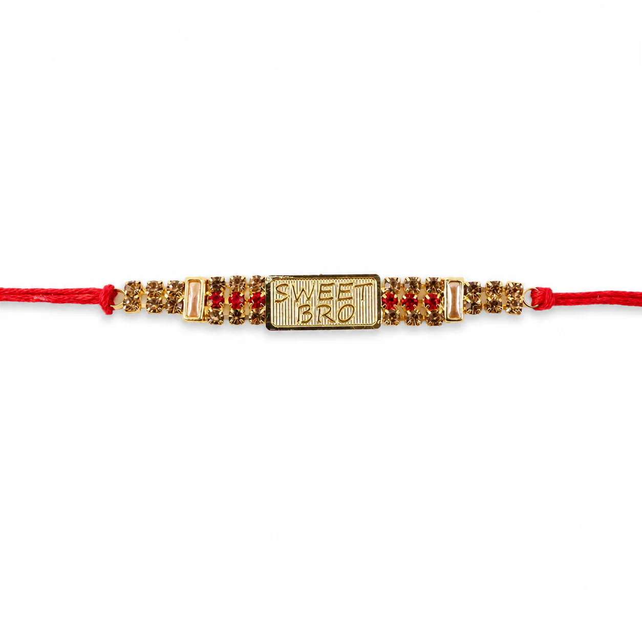 Engraved Rakhi for Brother – Elegant Design with Decorative Stones - Image 5