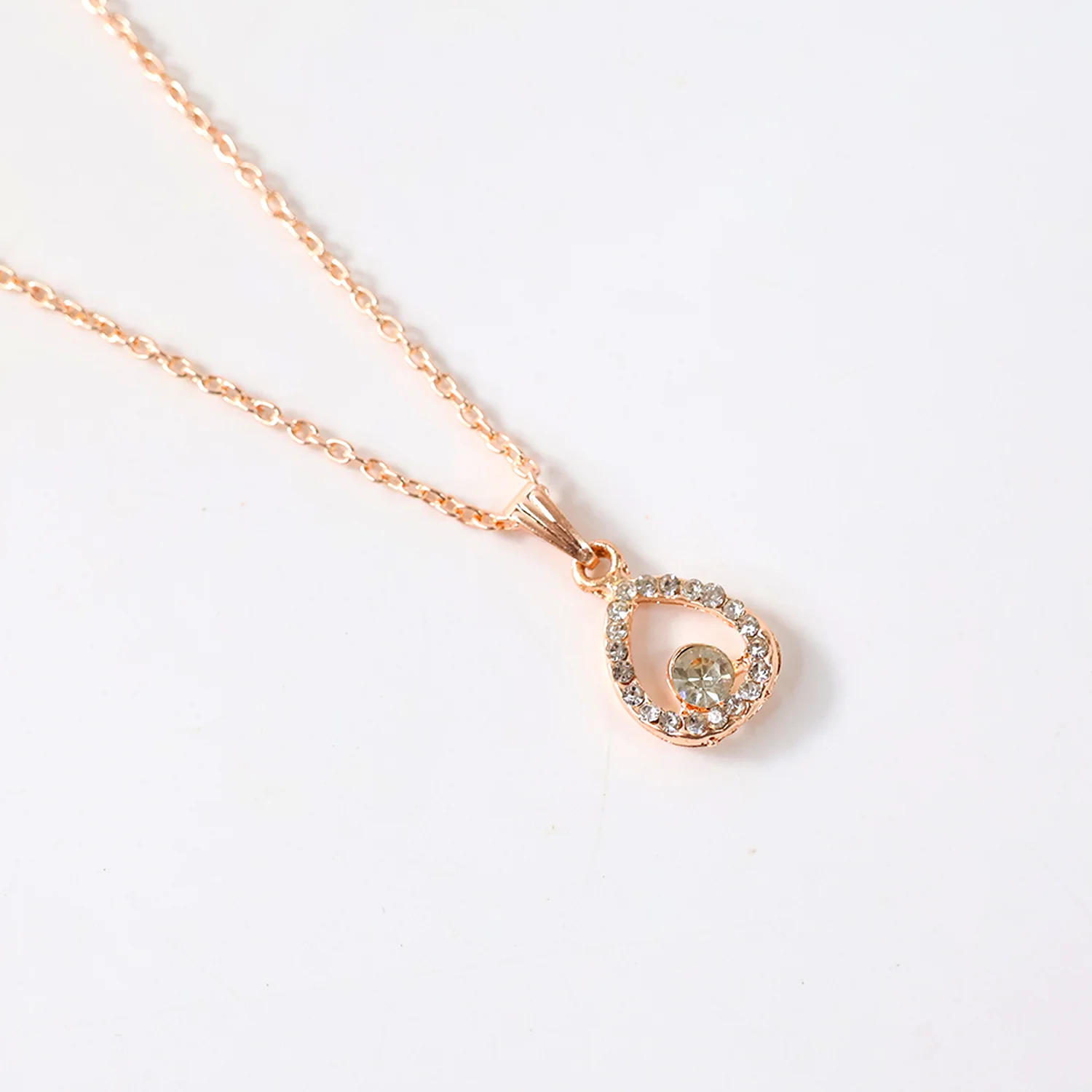Teardrop Pendant Necklace – Vintage Crystal Rhinestone Jewelry - Image 3