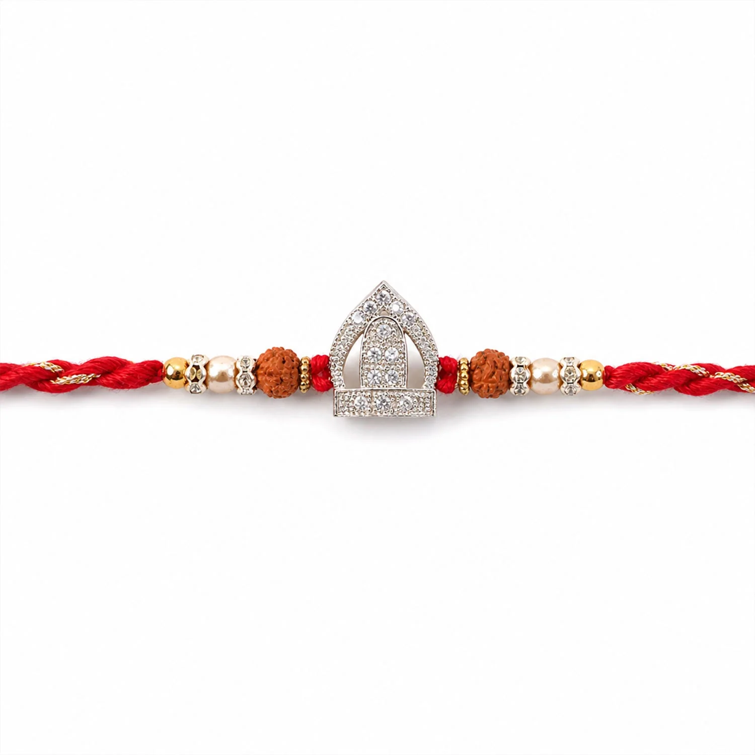 Temple Arch Beaded Designer Premium Traditional Rakhi for Brother - Image 4