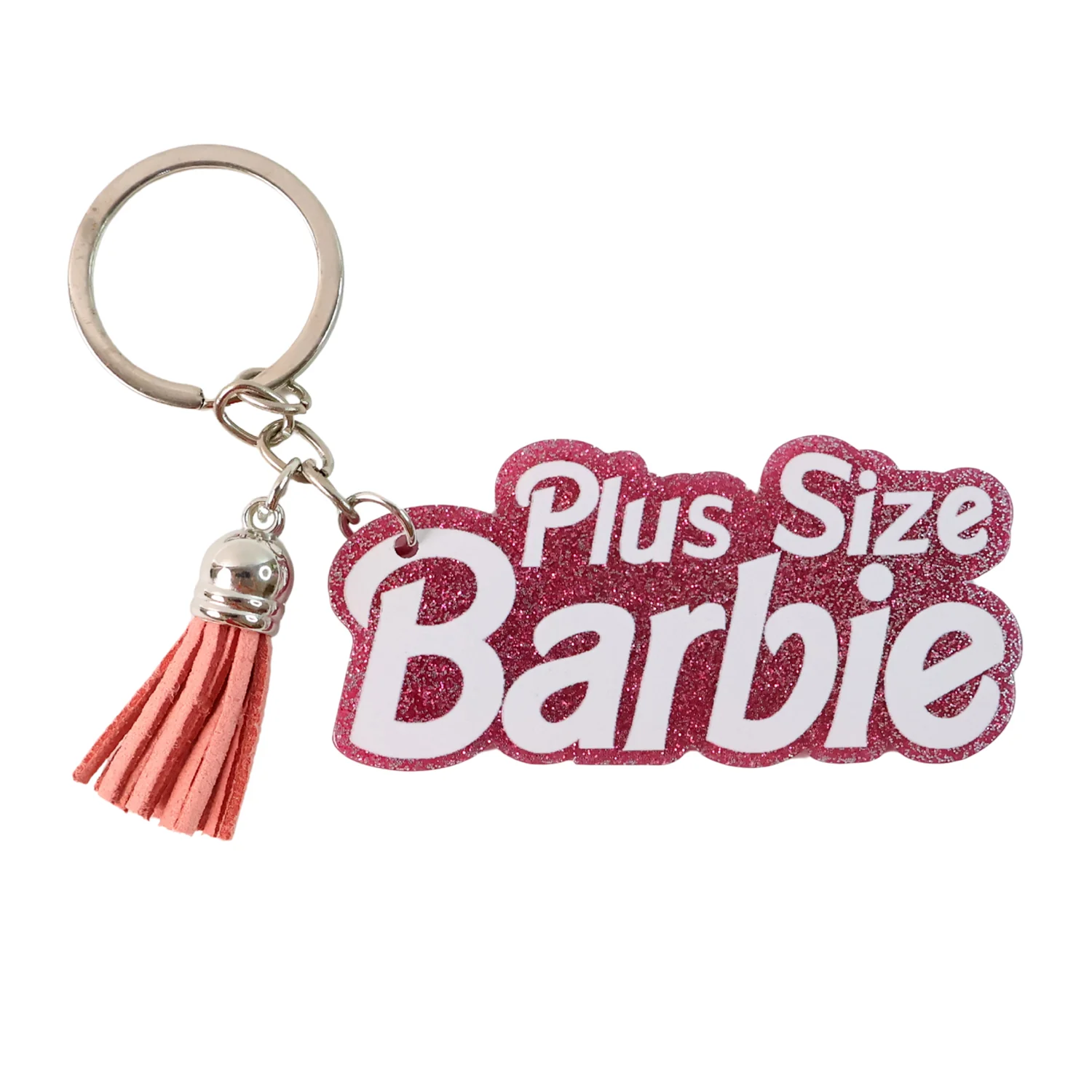 Plus Size Barbie Keychain – Glitter Finish & Tassel Charm - Image 5