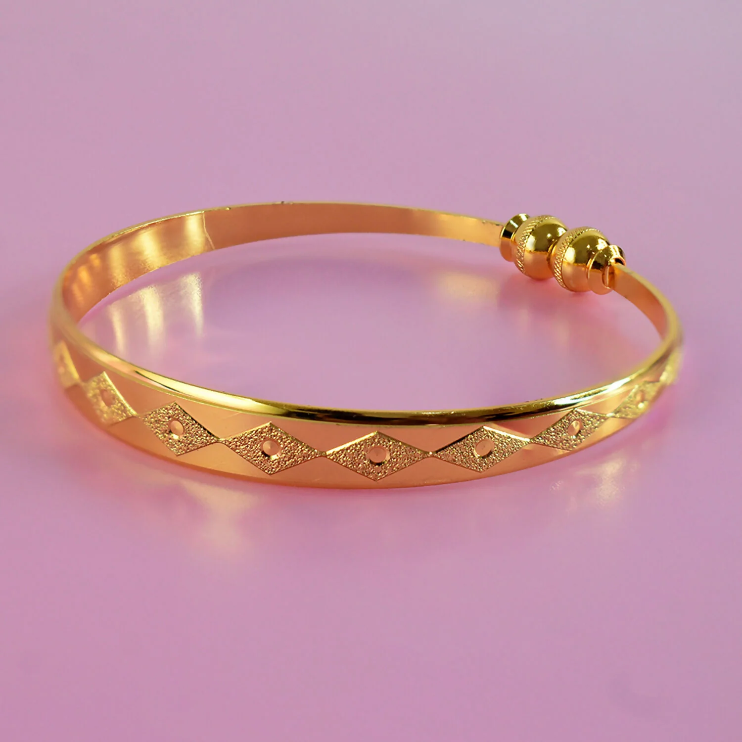 Traditional-Style Textured Bangles with Beaded Detailing – Elegant Ethnic Accessory - Image 2