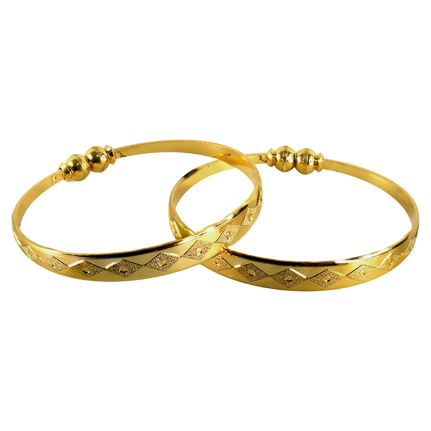 Traditional-Style Textured Bangles with Beaded Detailing – Elegant Ethnic Accessory - Image 5