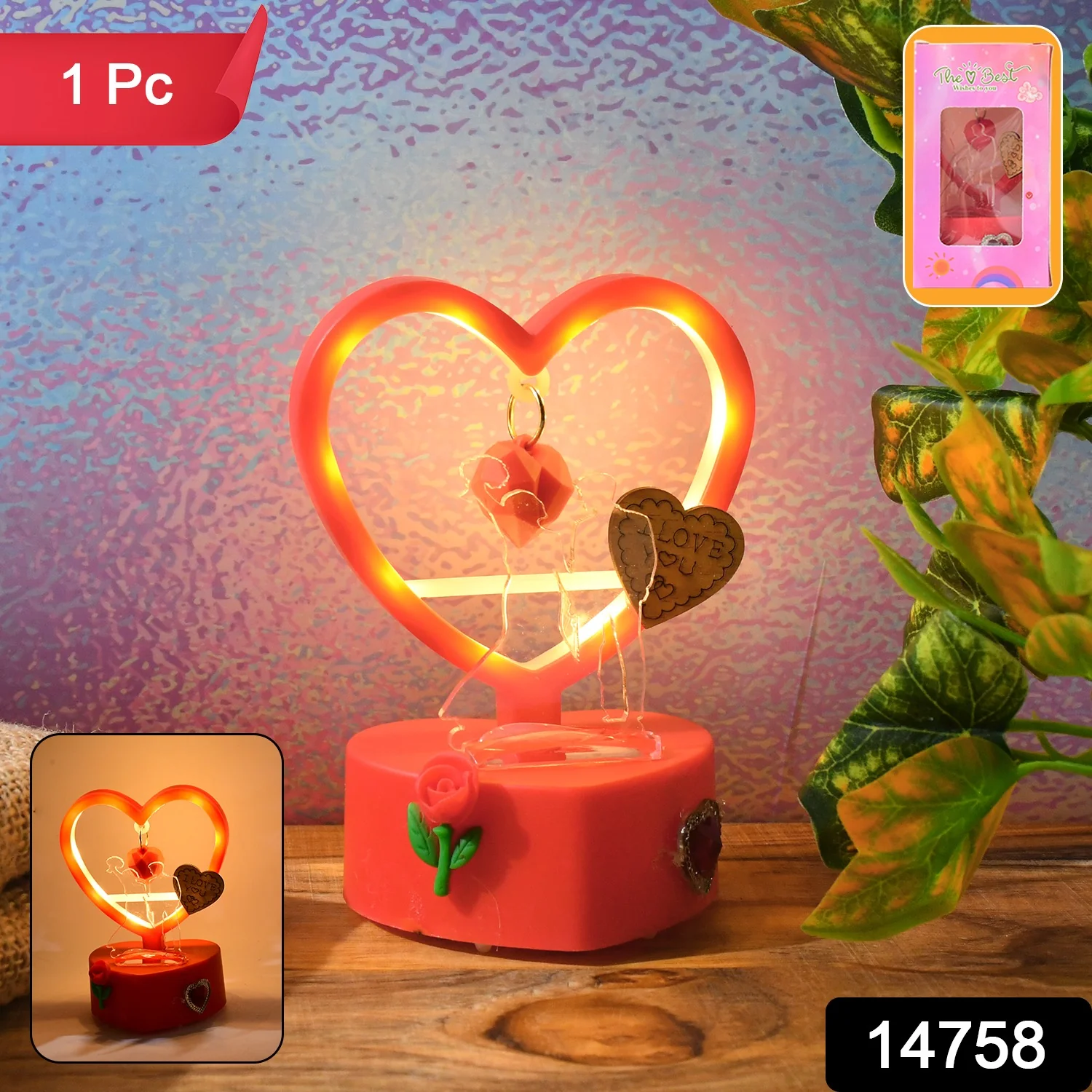 Romantic Heart-Shaped LED Light – Soft Glow Decorative Showpiece - Image 2