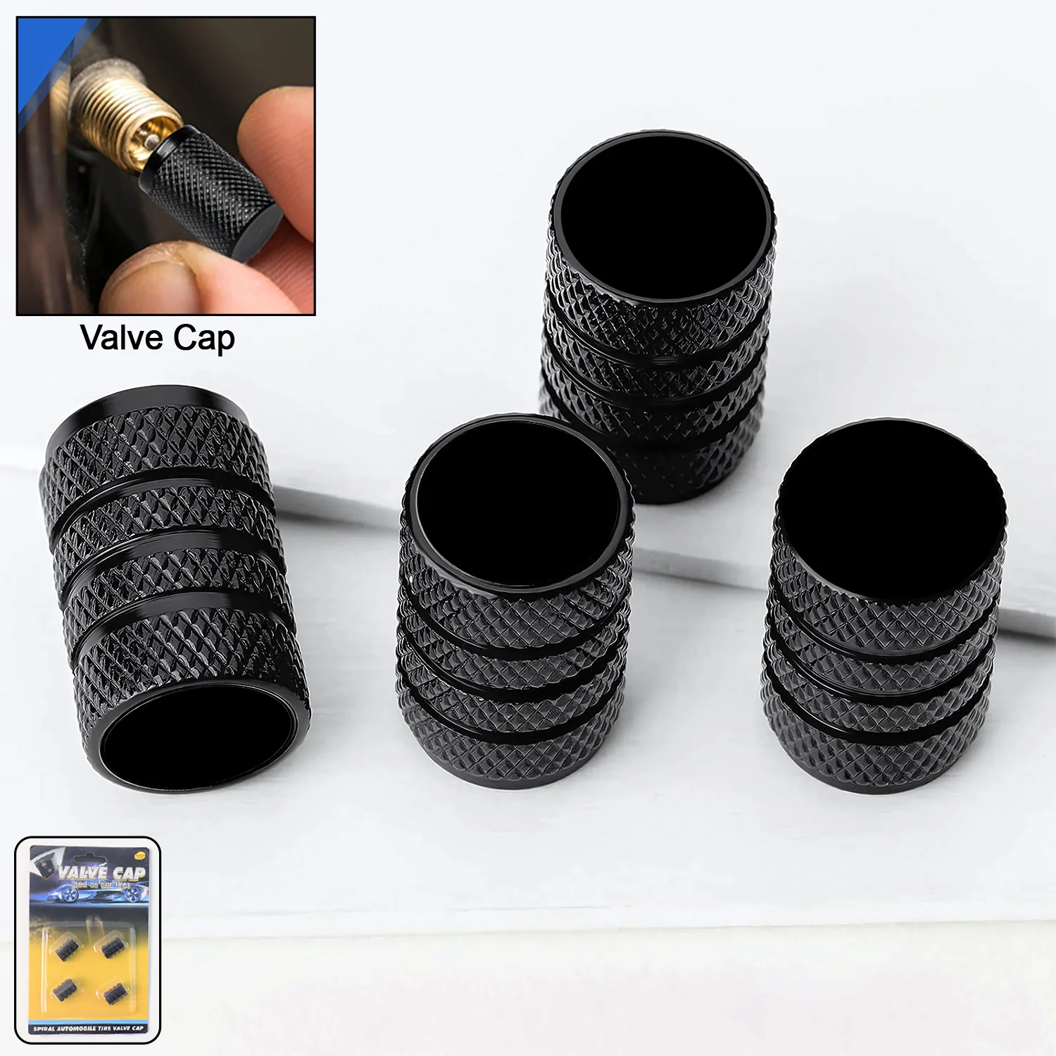 Silver Aluminium Valve Caps – Durable Set of 4 for Cars - Image 6