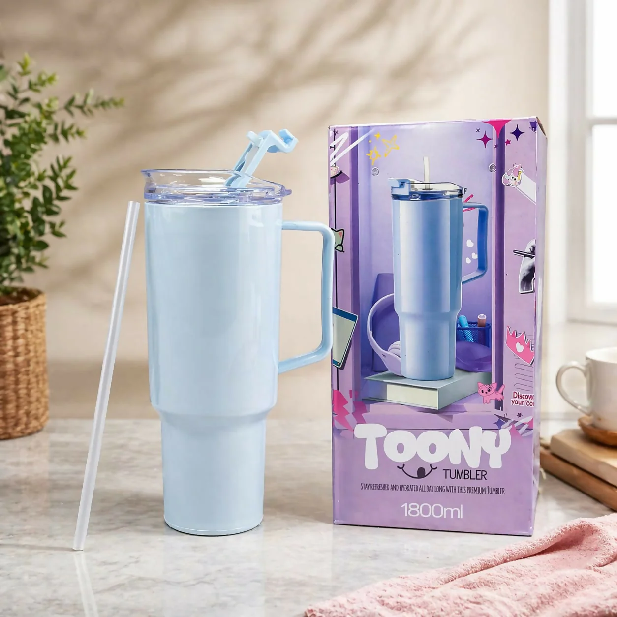 Travel Mug – Large 1800ml Capacity with Leak-Proof Lid for Hydration - Image 7