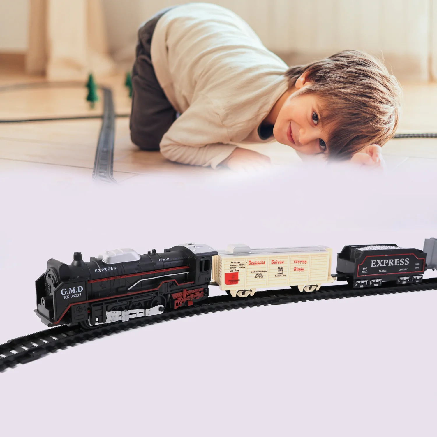 Battery Operated Toy Train Set – 19-Piece Track Playset for Kids - Image 7