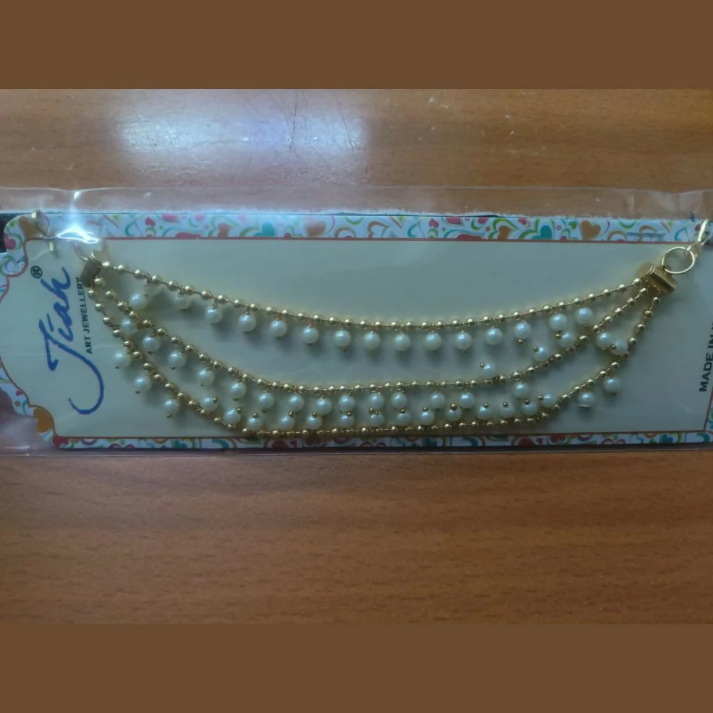 Pearl Drop Kaan Chain – Traditional 3-Line Gold Finish Support - Image 4