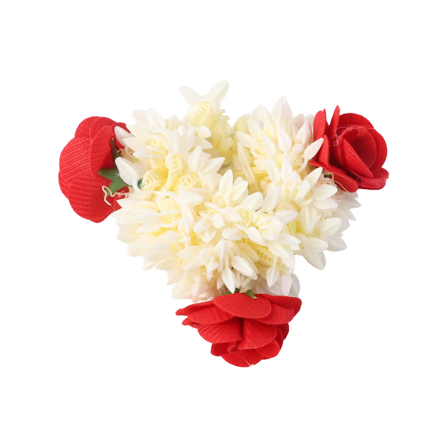 Artificial Flower Gajra – Traditional Red Rose & Jasmine Hair Accessory - Image 5