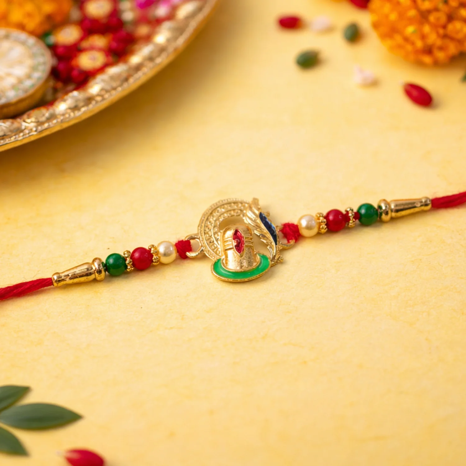 Ganesha Rakhi – Traditional Beaded Design for Raksha Bandhan - Image 3
