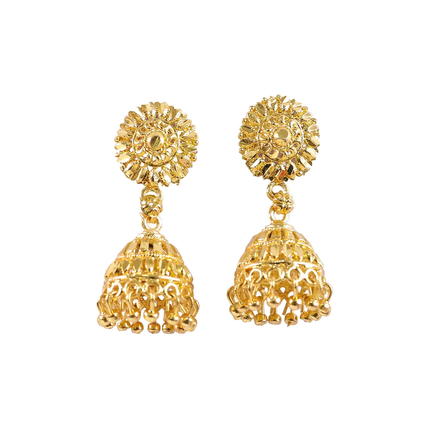 Gold Plated Jhumka Earrings – Ethnic Festive Jewelry for Women - Image 5