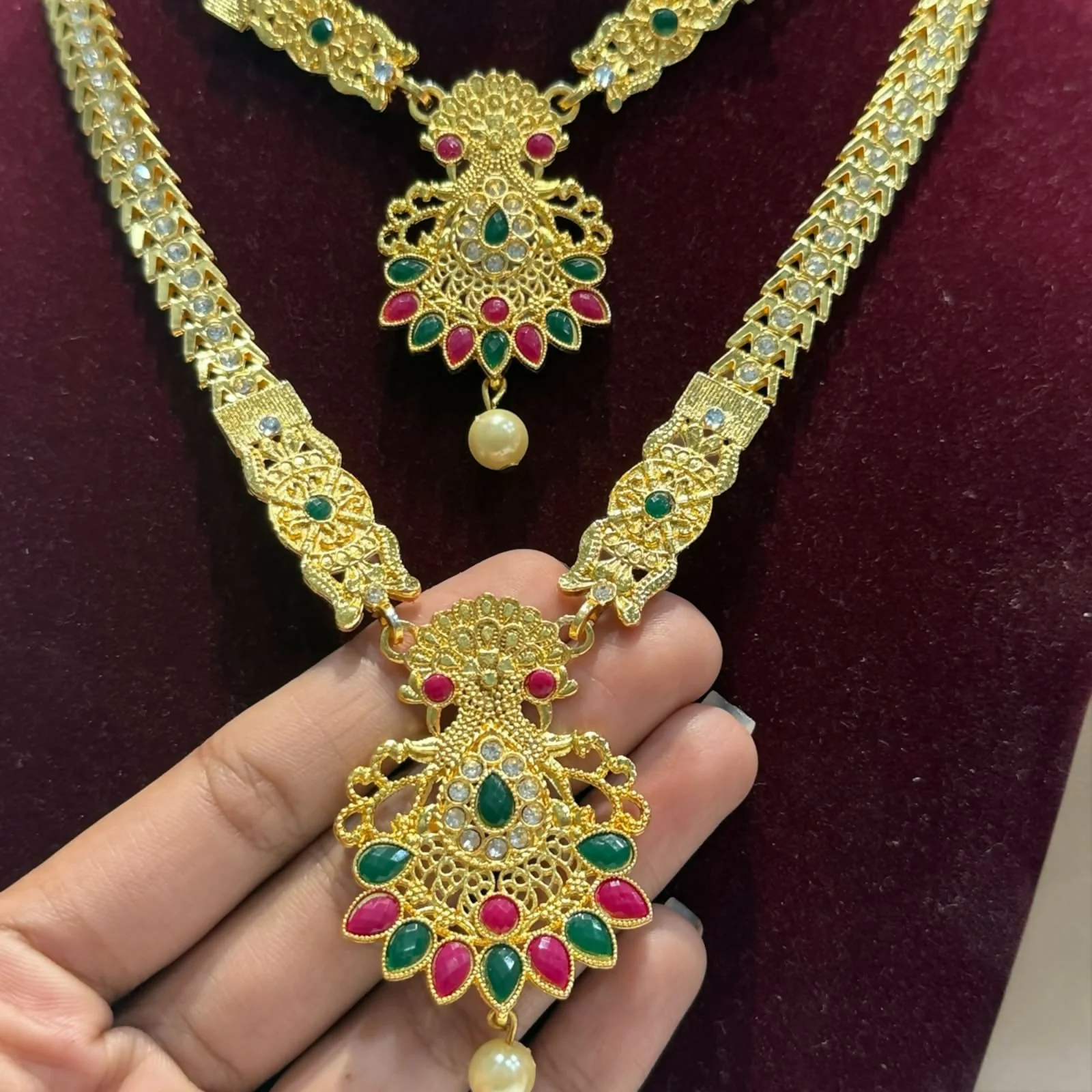 Traditional Gold Plated Necklace Set for Girls and Women Elegant Jewellery Set - Image 5