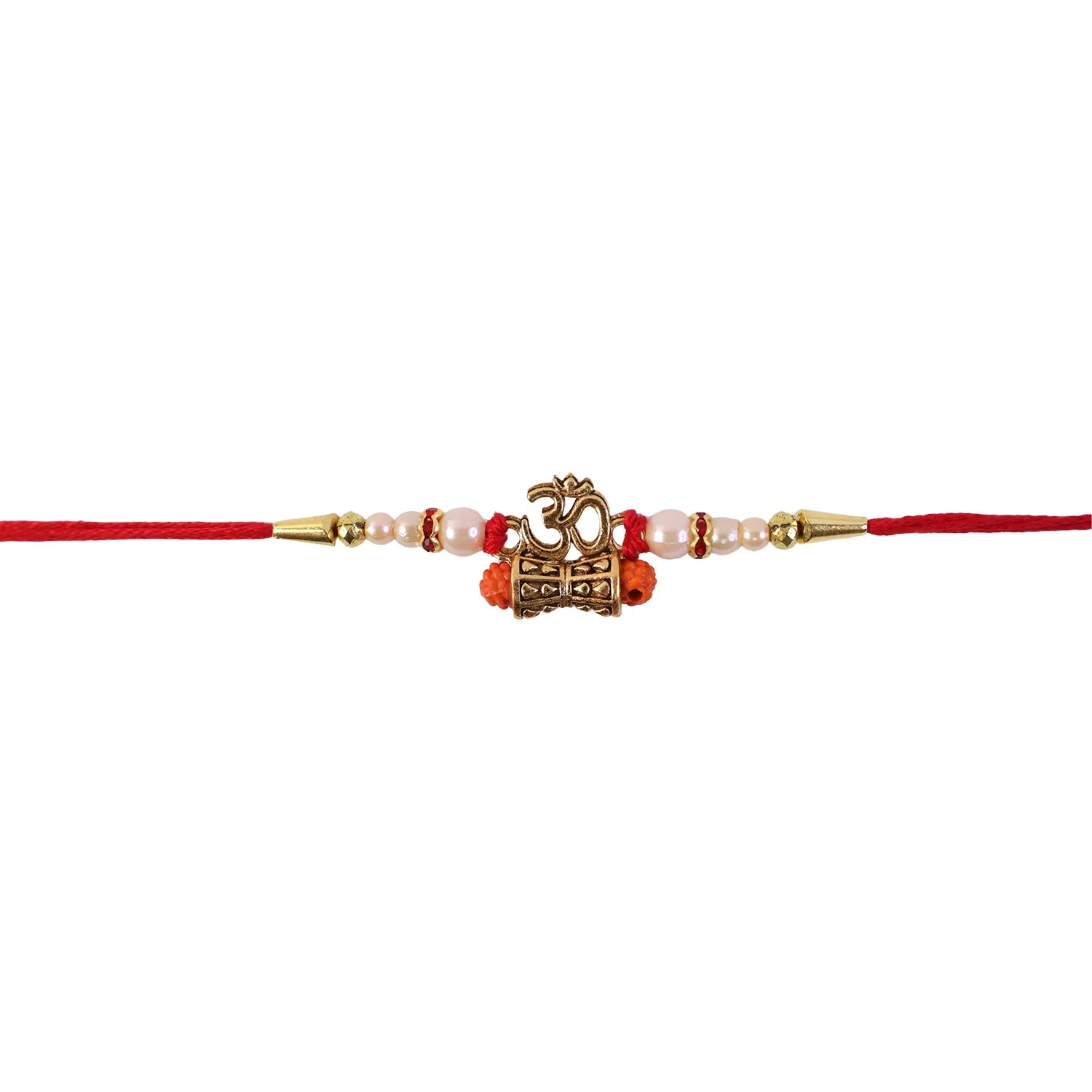 Traditional Rakhi for Brother – Om Rudraksha & Pearls for Rakshabandhan - Image 5