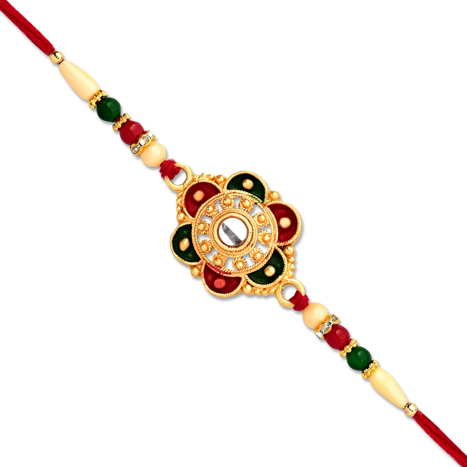 Traditional Rakhi with Floral Beads – Festive Symbol of Love - Image 5