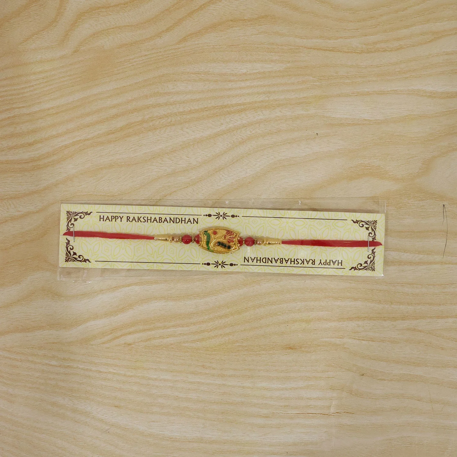 Traditional Meenakari Enamel Rakhi with Beadwork Rakhi for Brother - Image 6