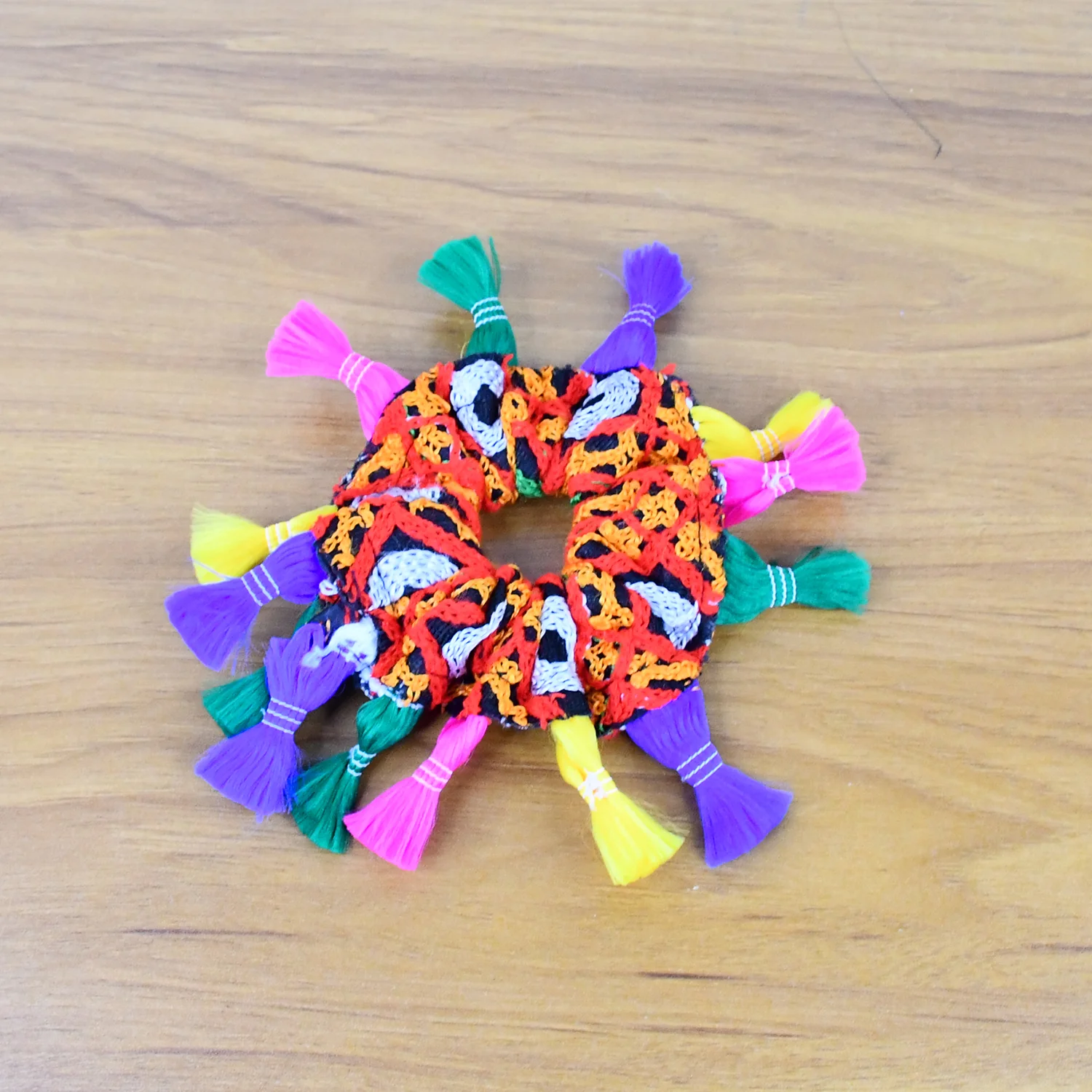 Navratri Hair Bun – Vibrant Multicolor Tassel Juda Accessory - Image 7