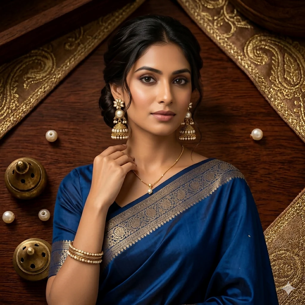 Oxidised Pearl Jhumka Earrings – Elegant Ethnic Party Wear - Image 3