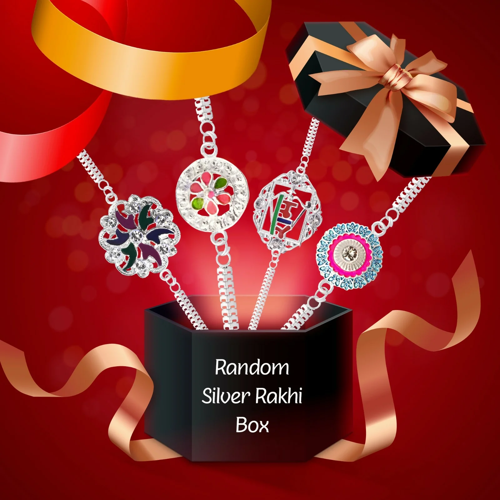 Silver Rakhi for Brother – Traditional Elegance with Surprise Gift