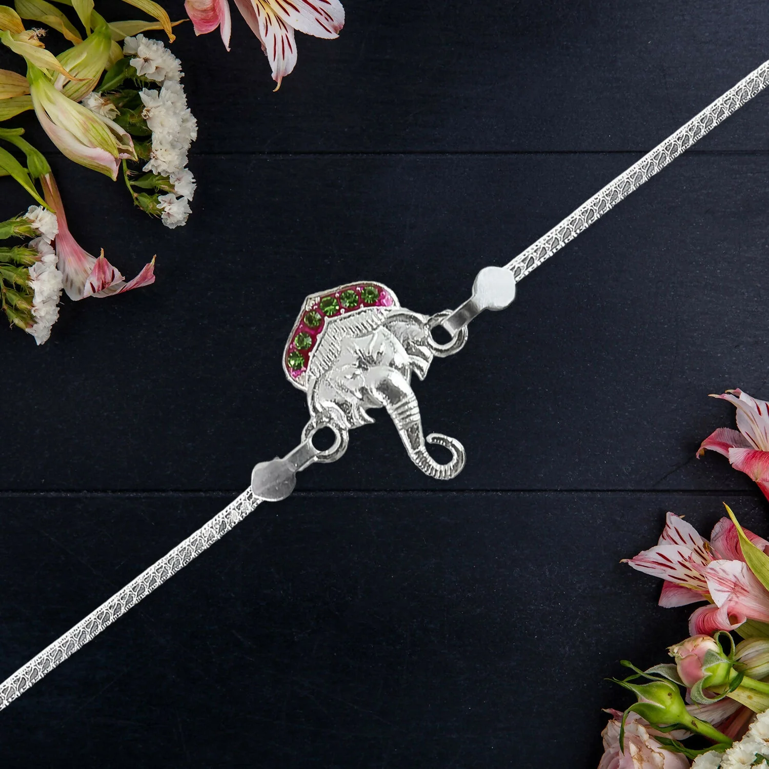 Silver Rakhi for Brother – Traditional Elegance with Surprise Gift - Image 5