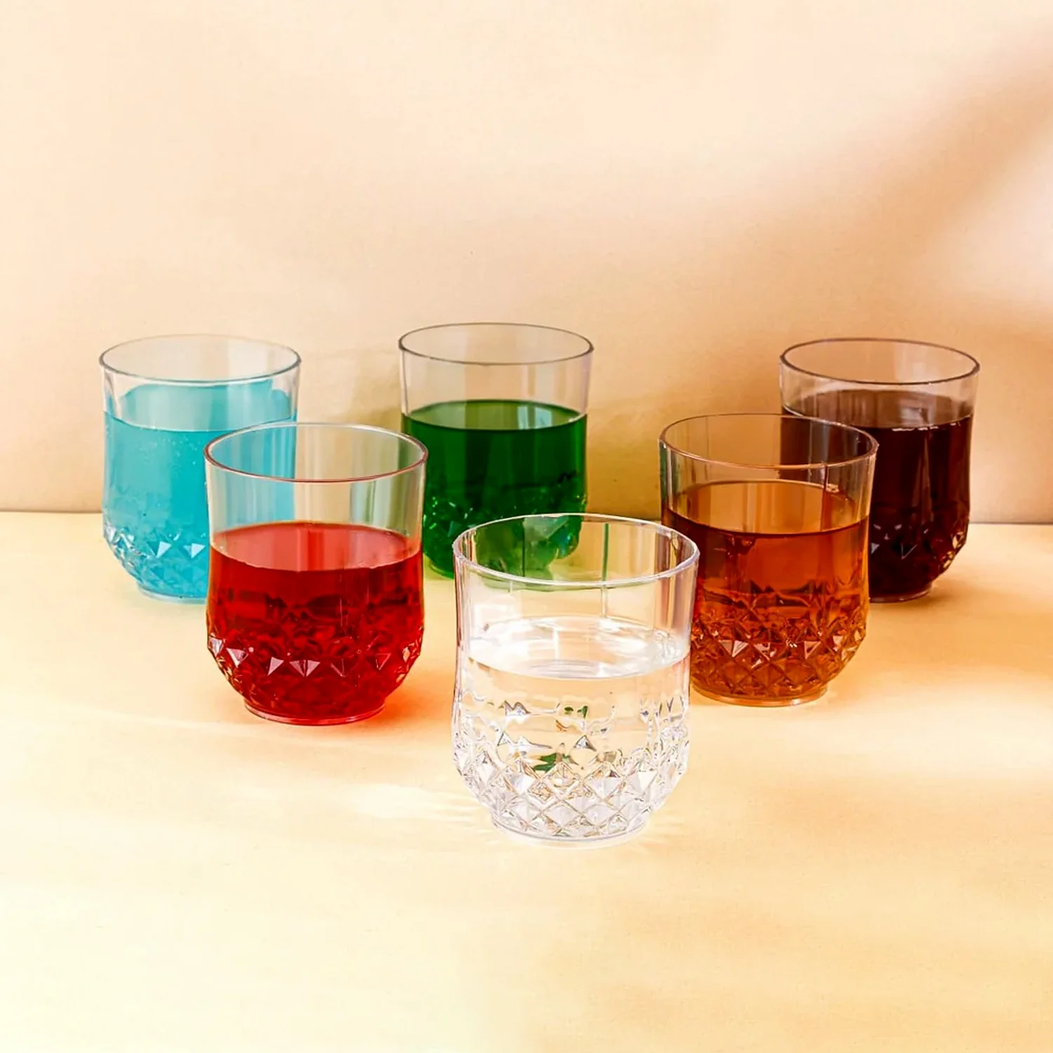 Diamond-Pattern Drinking Glass Set – Elegant 6-Piece Tumbler Set - Image 7
