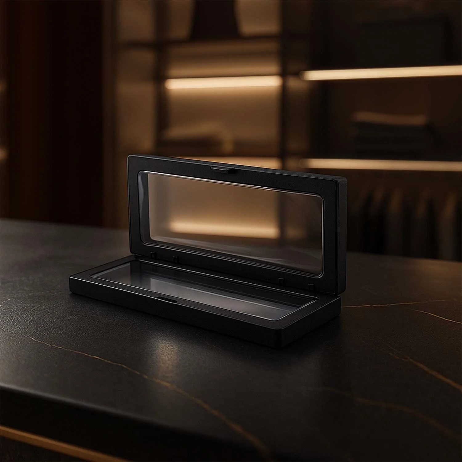 Transparent Floating Jewelry Display Box – 18x7 cm Magnetic Case - Image 7