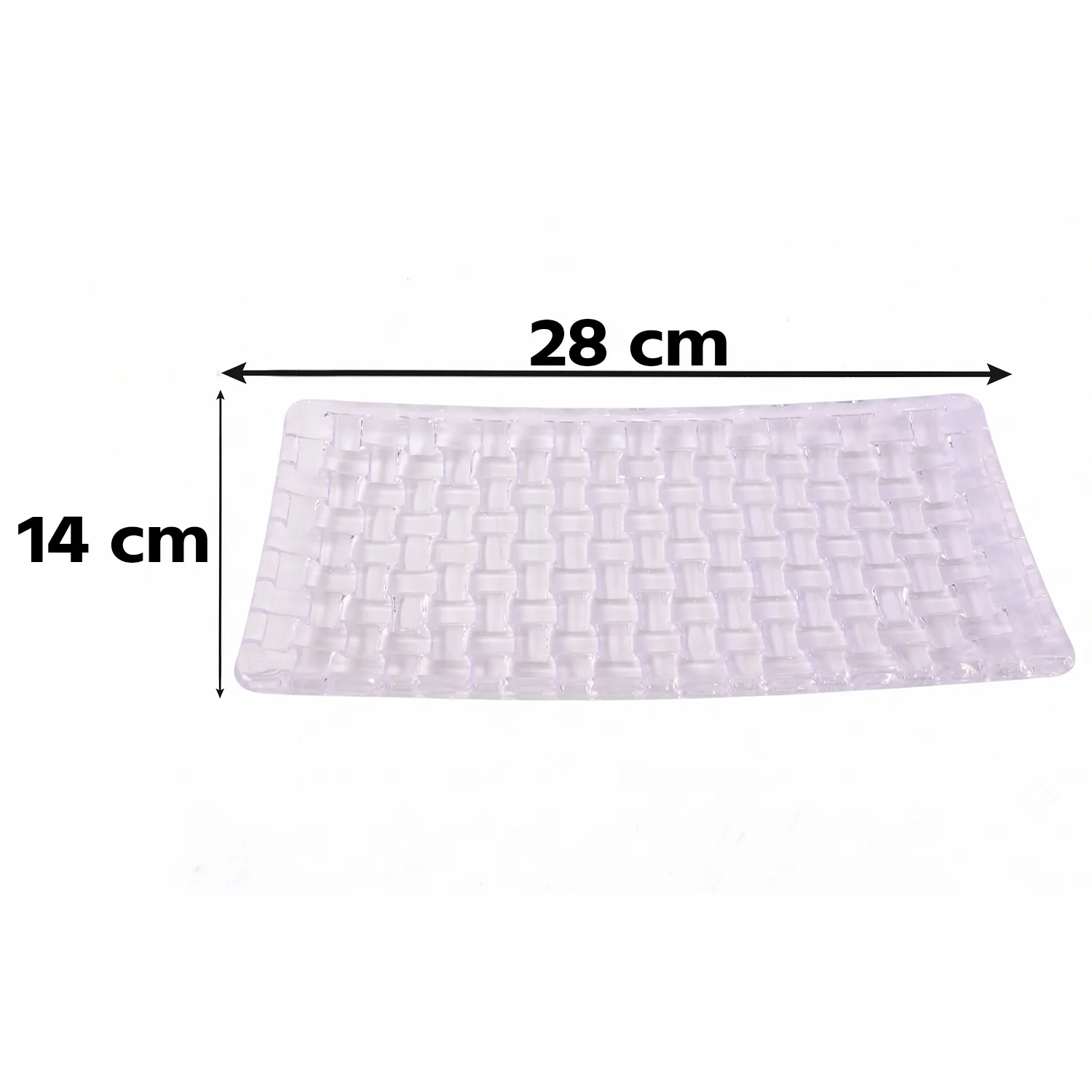Transparent Glass Serving Tray 11 Inch Rectangular Basketweave Platter (1 Pc) - Image 6