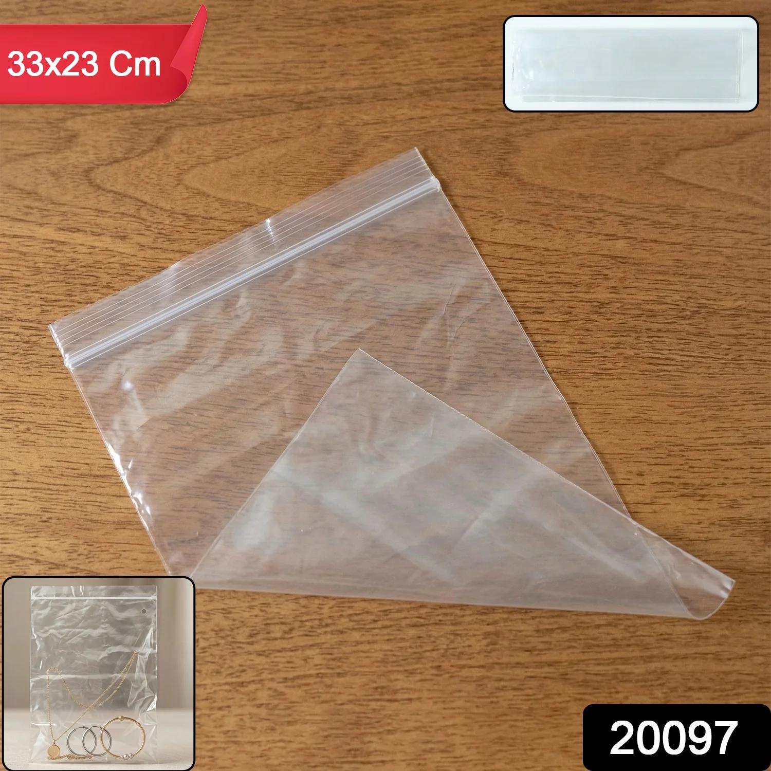 Plastic Zip Lock Bag – Reusable 33x23 cm for Secure Storage - Image 3